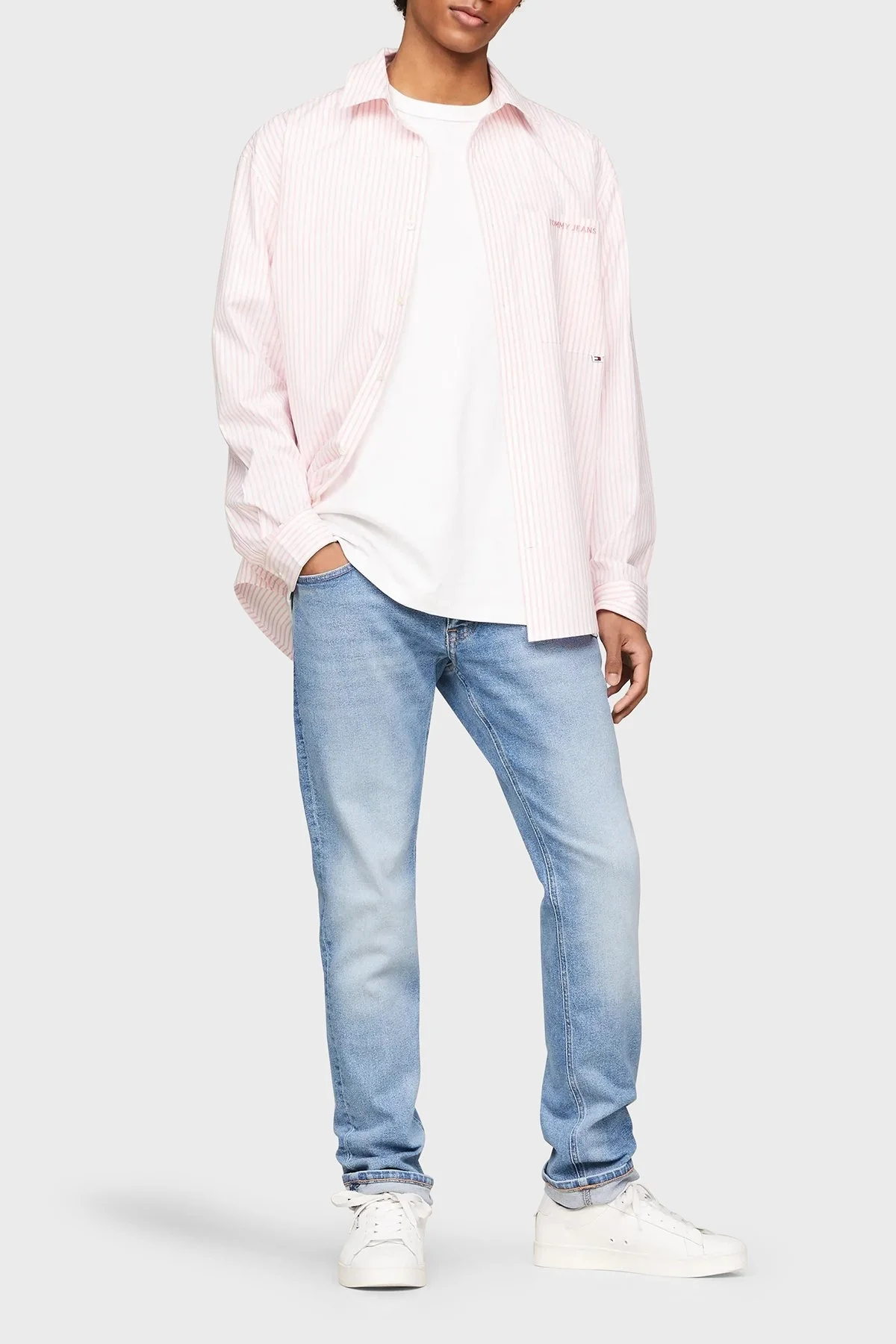 Tommy Jeans Normal Bel Slim Fit Jeans Erkek Kot Pantolon DM0DM18137 1AB AÇIK MAVİ - 7