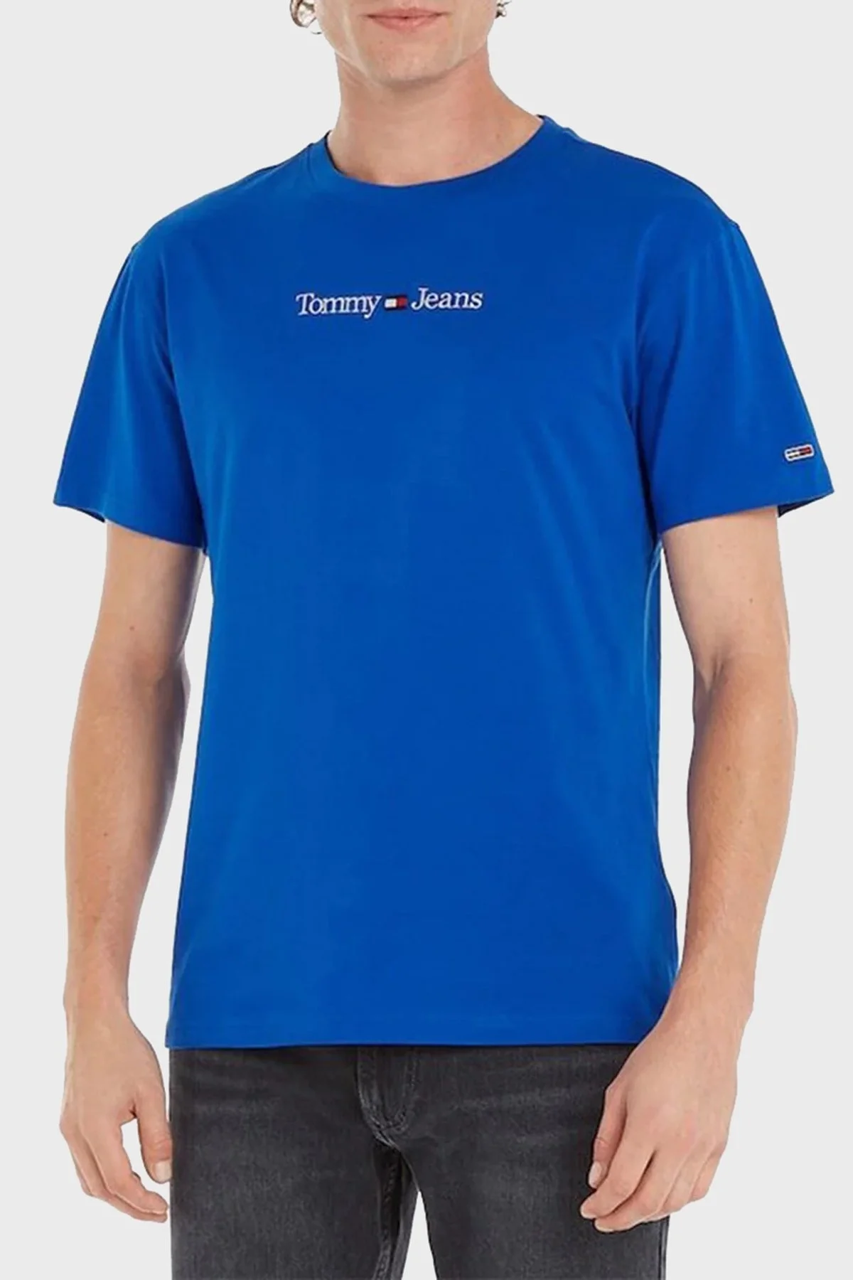 Tommy Jeans Organik Pamuklu Bisiklet Yaka Erkek T Shirt DM0DM14984 C66 SAKS - 1