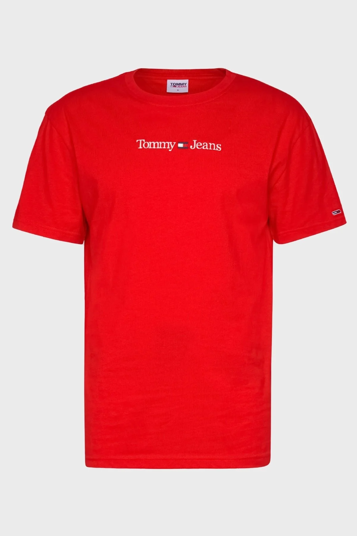 Tommy Jeans Organik Pamuklu Bisiklet Yaka Erkek T Shirt DM0DM14984 XNL KIRMIZI - 3