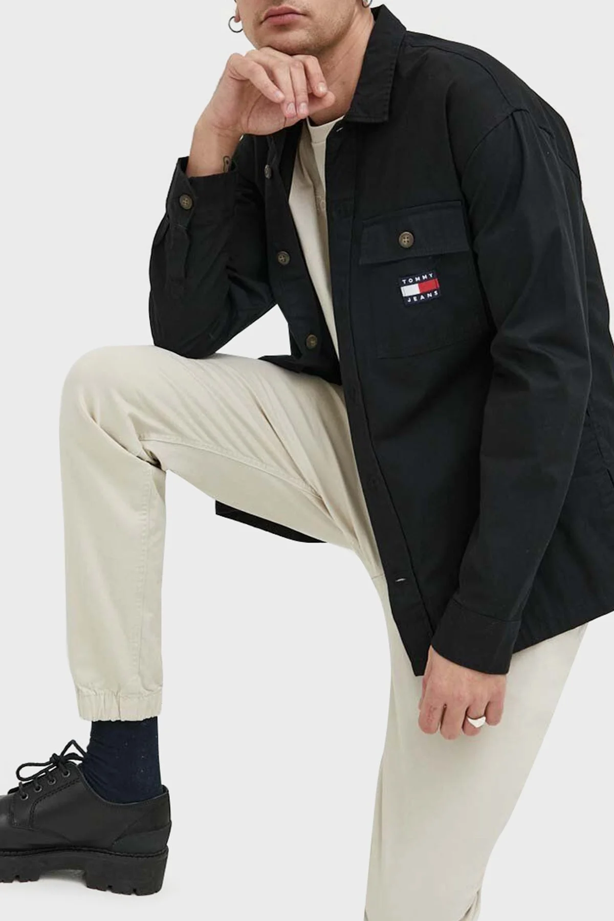 Tommy Jeans Organik Pamuklu Normal Bel Slim Fit Düz Paça Erkek Pantolon DM0DM15969 ACI BEJ - 1