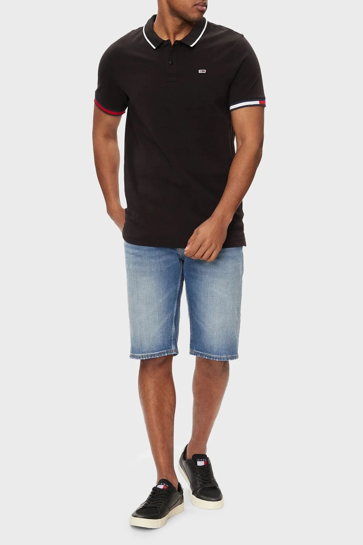 Tommy Jeans Organik Pamuklu Regular Fit Erkek Polo Yaka T Shirt DM0DM12963 BDS SİYAH - 2