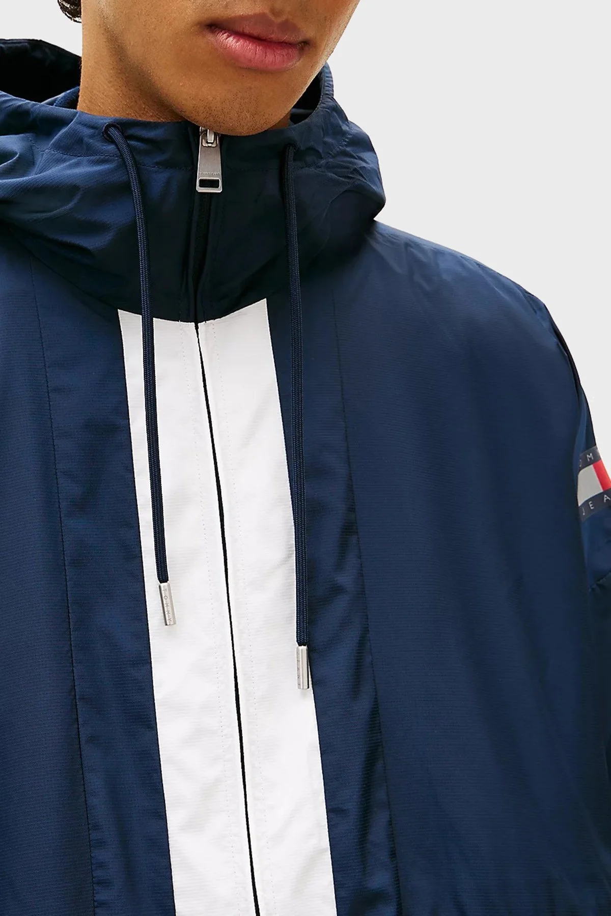 Tommy Jeans Oversize Fit Logolu Kapüşon Yaka Erkek Mont DM0DM22736 C1G LACİVERT - 5