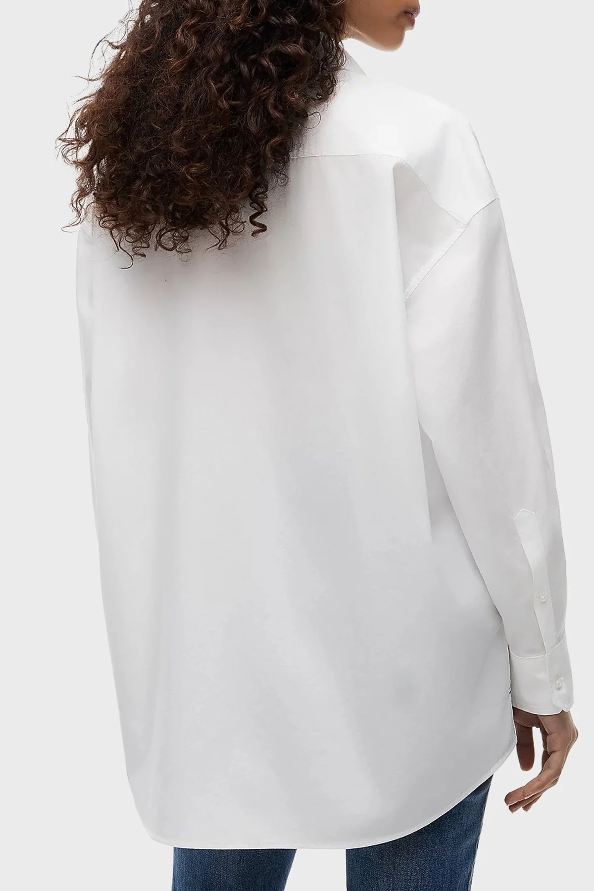 Tommy Jeans Pamuk Karışımlı Oversize Çizgili Poplin Kadın Gömlek DW0DW22936 YBL Beyaz - 4