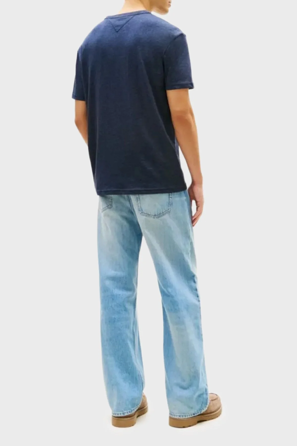 Tommy Jeans Pamuk Karışımlı Regular Fit Bisiklet Yaka Erkek T Shirt DM0DM22667 C1G LACİVERT - 2
