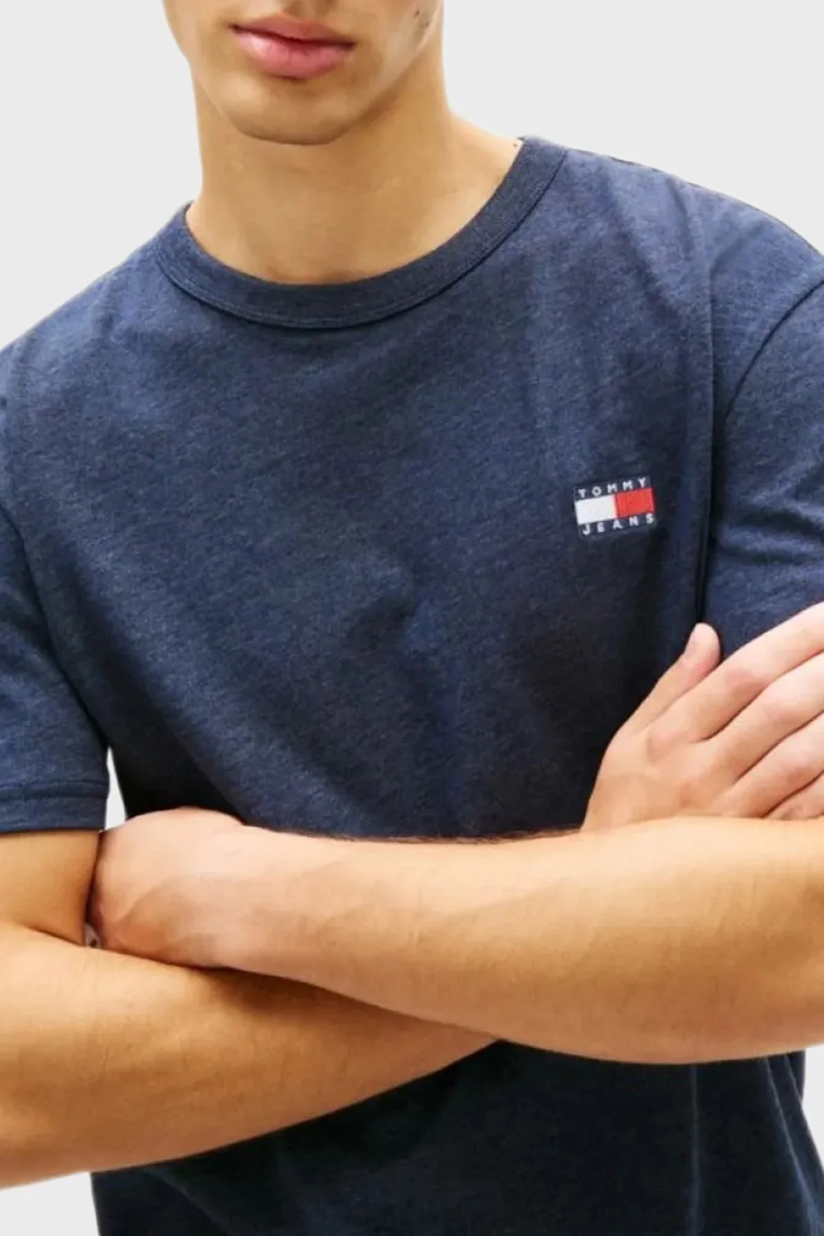Tommy Jeans Pamuk Karışımlı Regular Fit Bisiklet Yaka Erkek T Shirt DM0DM22667 C1G LACİVERT - 3
