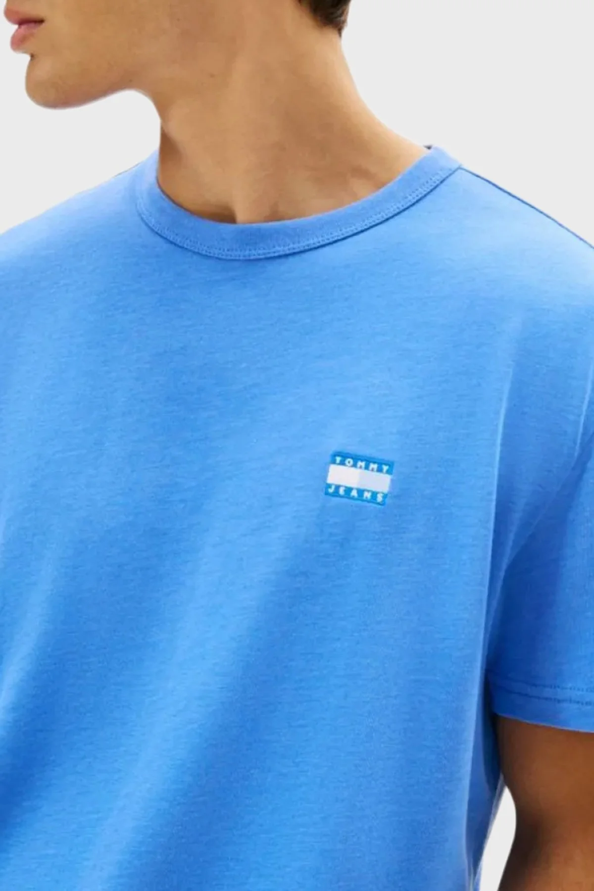 Tommy Jeans Pamuk Karışımlı Regular Fit Bisiklet Yaka Erkek T Shirt DM0DM22667 C38 MAVİ - 3