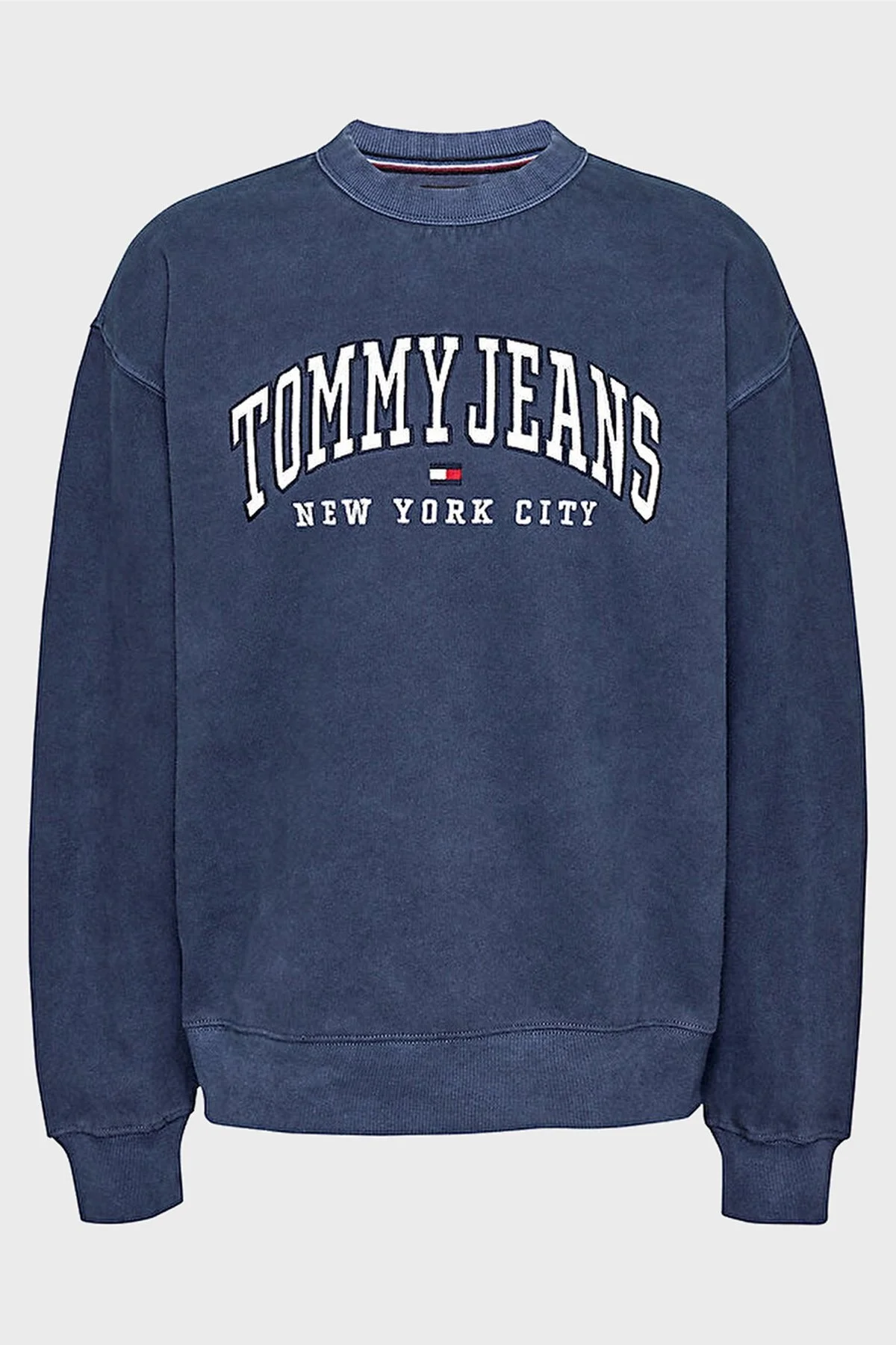 Tommy Jeans Pamuk Karışımlı Regular Fit Bisiklet Yaka Logolu Bayan Sweat DW0DW19824 C1G LACİVERT - 5