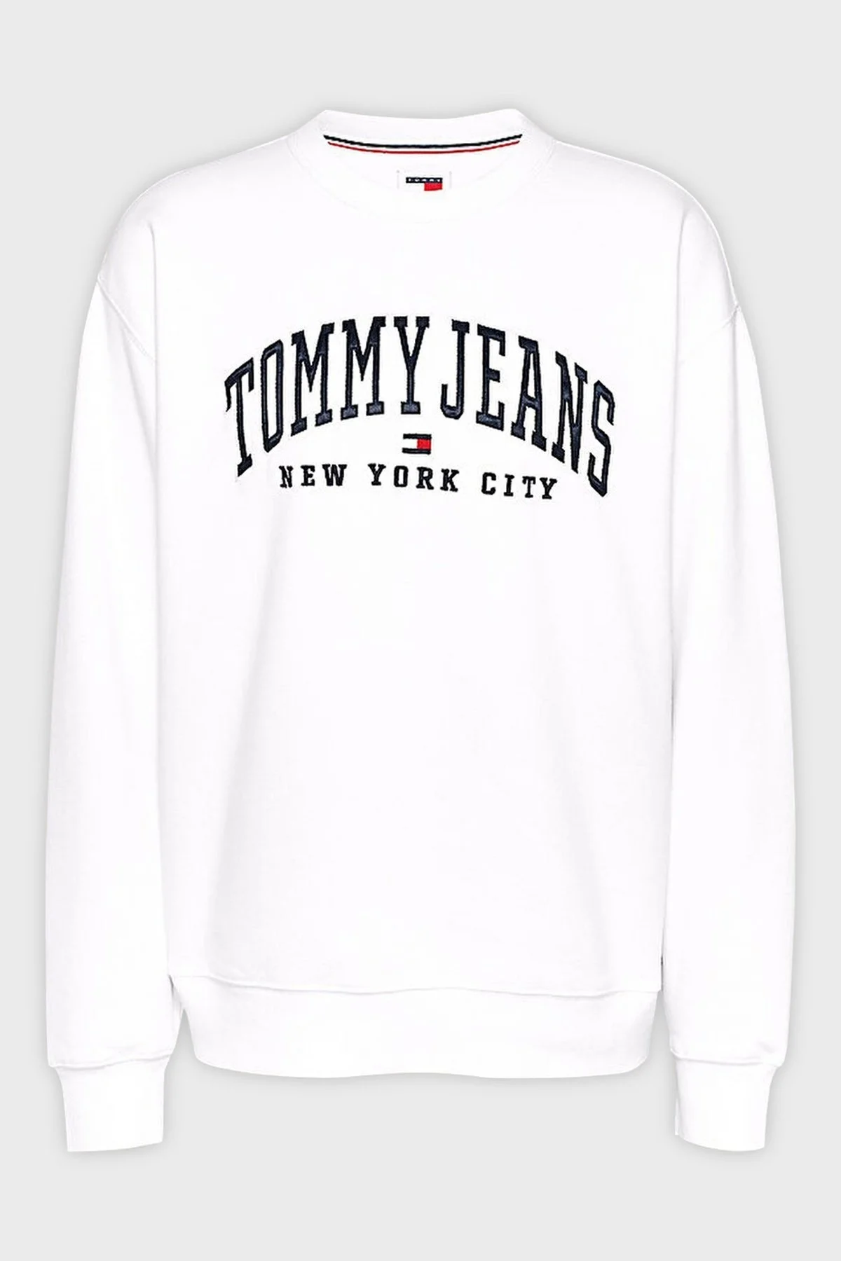 Tommy Jeans Pamuk Karışımlı Regular Fit Bisiklet Yaka Logolu Bayan Sweat DW0DW19824 YBR BEYAZ - 5