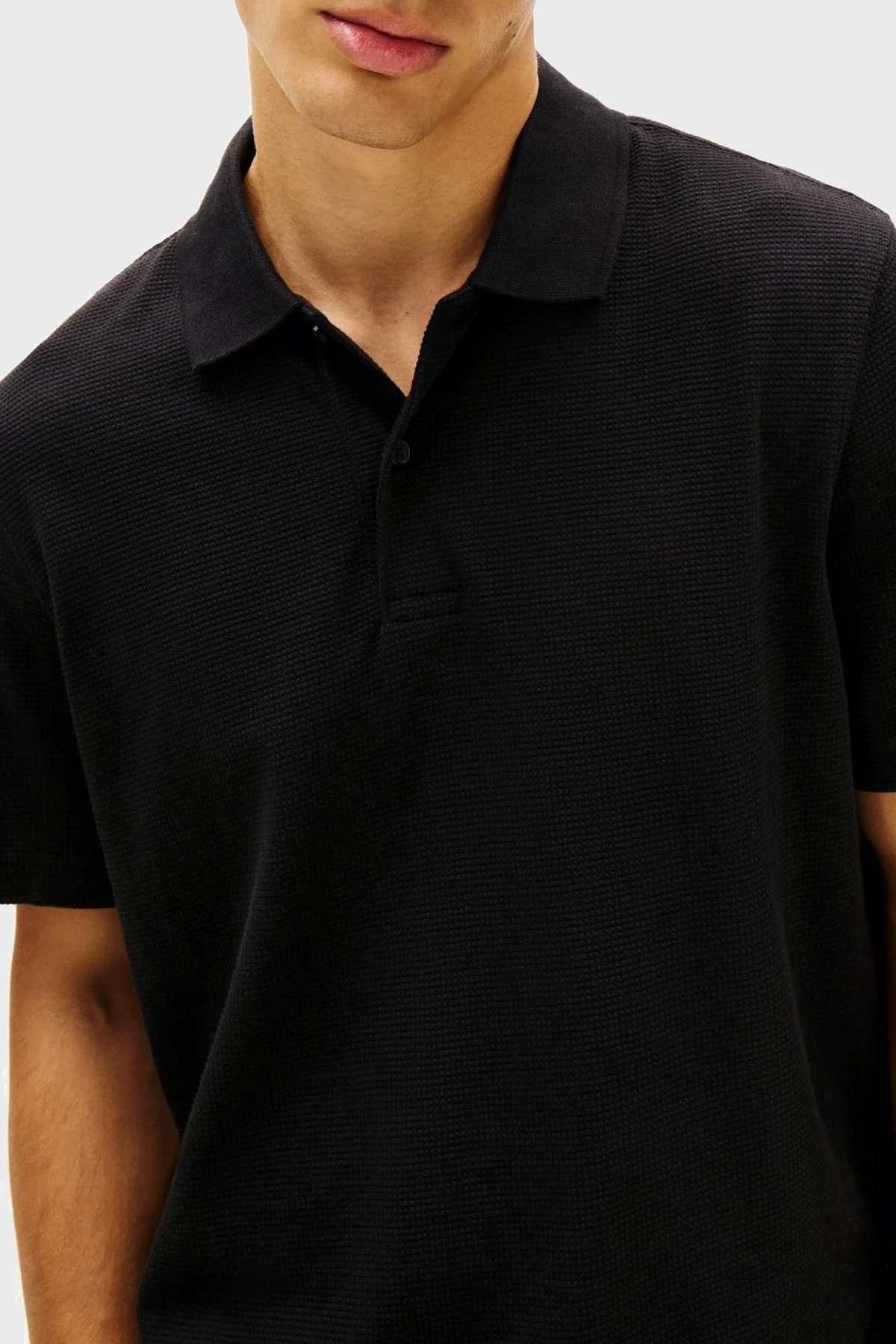 Tommy Jeans Pamuk Karışımlı Regular Fit Düğmeli Erkek Polo Yaka T Shirt DM0DM22703 BDS SİYAH - 4