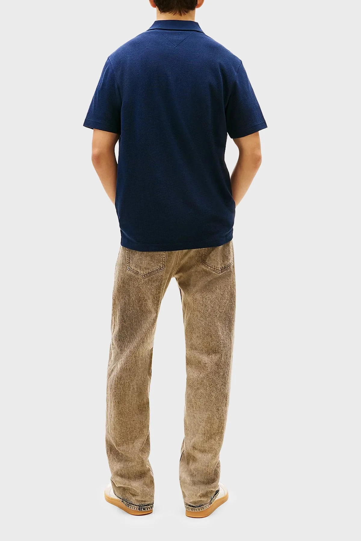 Tommy Jeans Pamuk Karışımlı Regular Fit Düğmeli Erkek Polo Yaka T Shirt DM0DM22703 C1G LACİVERT - 3