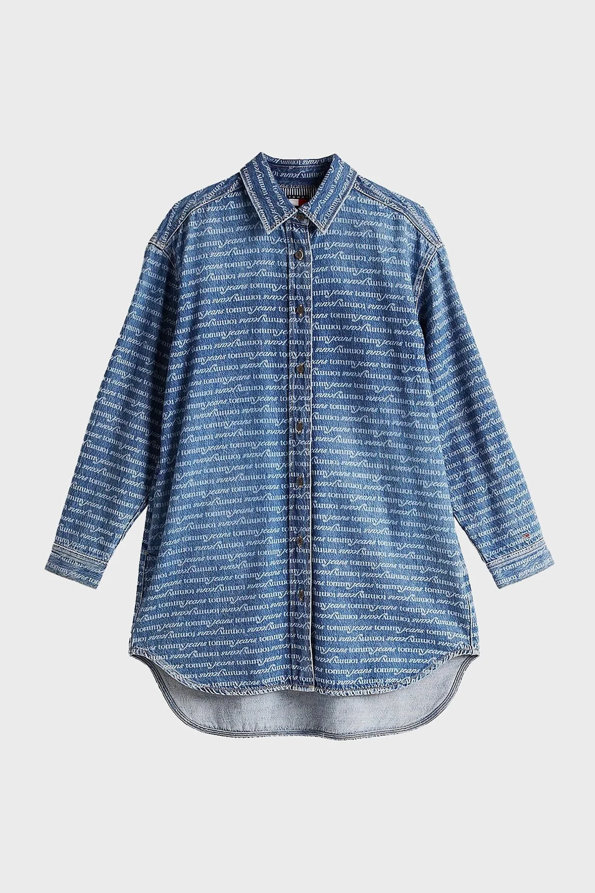 Tommy Jeans Pamuk Karışımlı Relaxed Fit Logolu Mini Kot Bayan Elbise DW0DW19790 1BK LACİVERT - 5