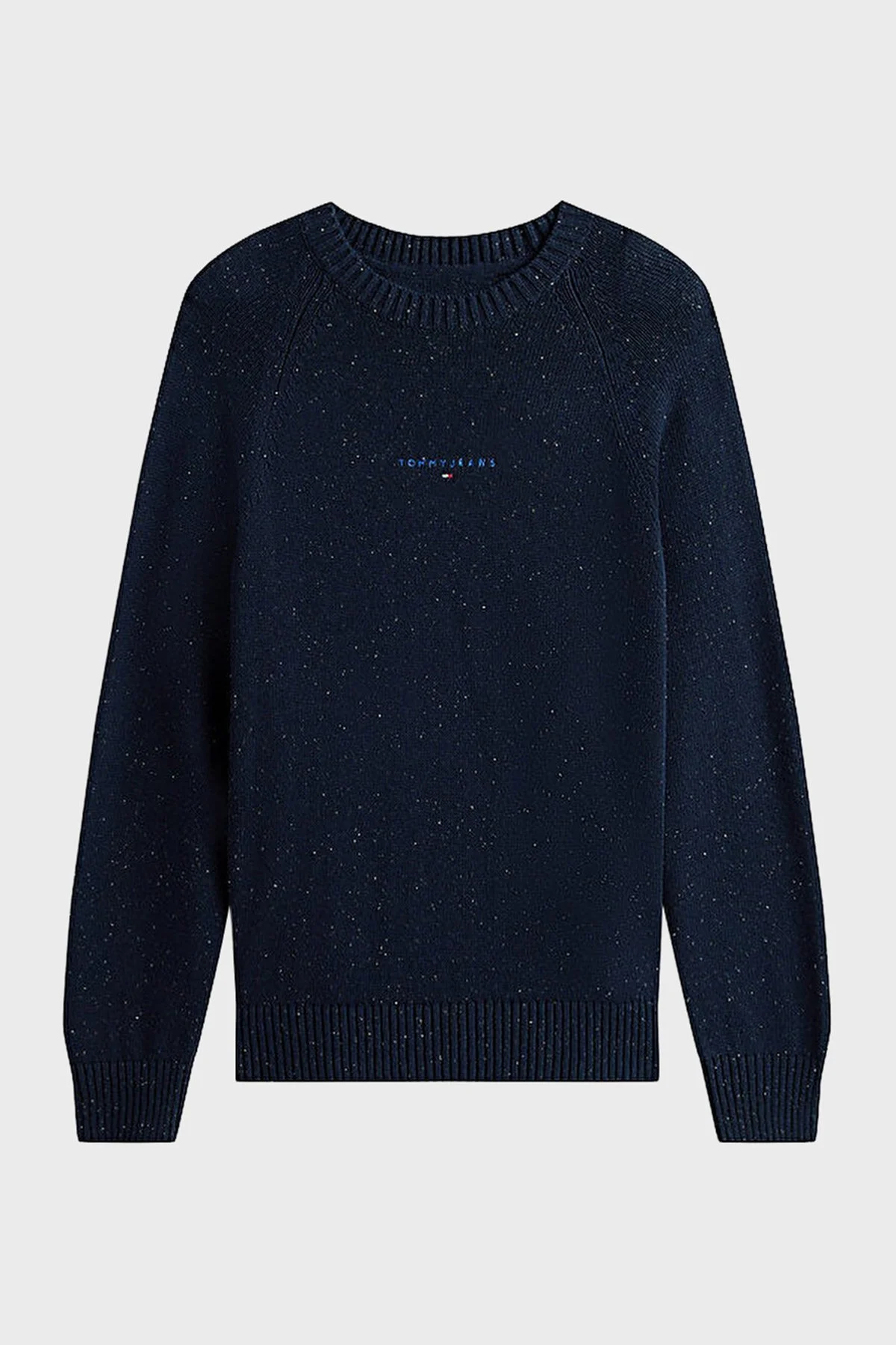 Tommy Jeans Pamuk Karışımlı Slim Fit Bisiklet Yaka Logo İşlemeli Erkek Kazak DM0DM22097 C1G LACİVERT - 4