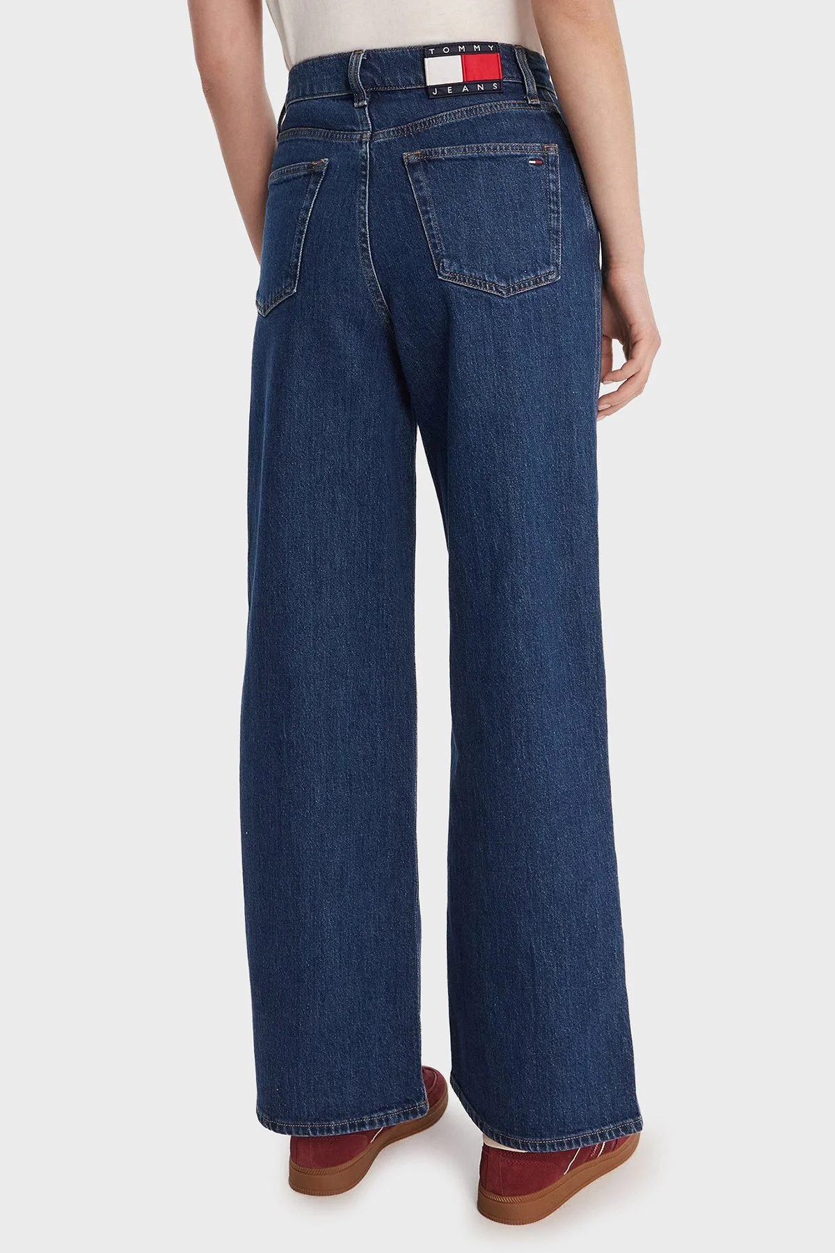 Tommy Jeans Pamuk Wide Leg Yüksel Bel Geniş Paça Jeans Kadın Kot Pantolon DW0DW22438 1BK MAVİ - 3