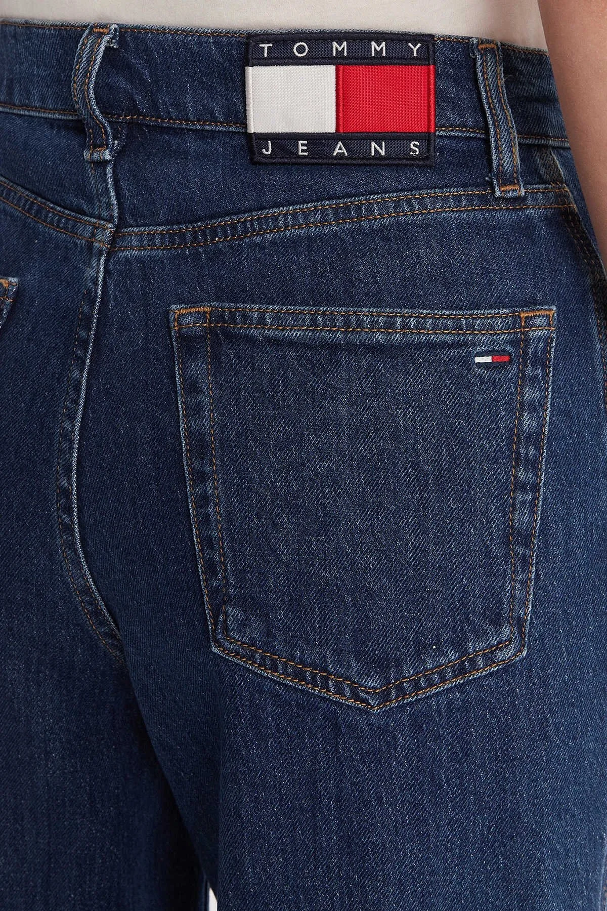 Tommy Jeans Pamuk Wide Leg Yüksel Bel Geniş Paça Jeans Kadın Kot Pantolon DW0DW22438 1BK MAVİ - 5