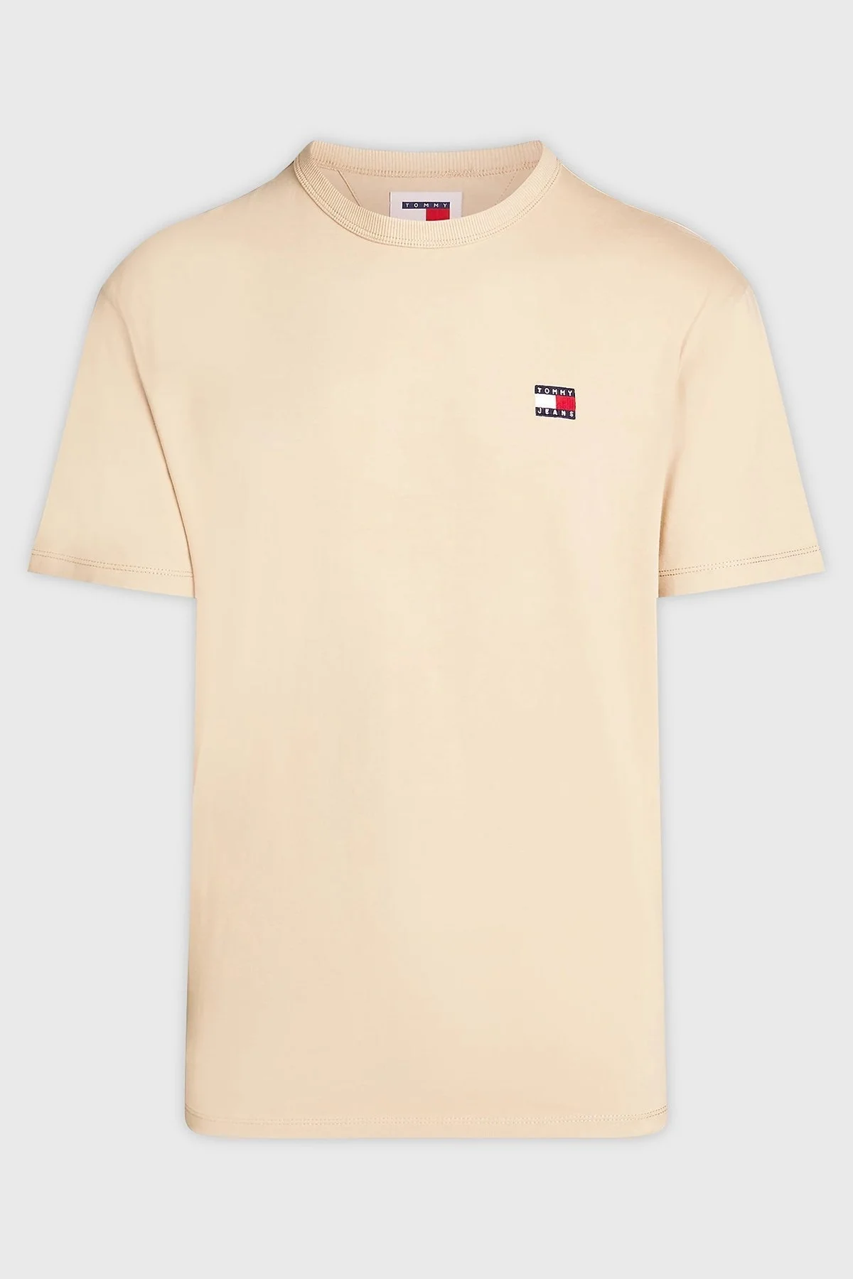 Tommy Jeans Pamuklu Bisiklet Yaka Erkek T Shirt DM0DM17995 AB9 BEJ - 5