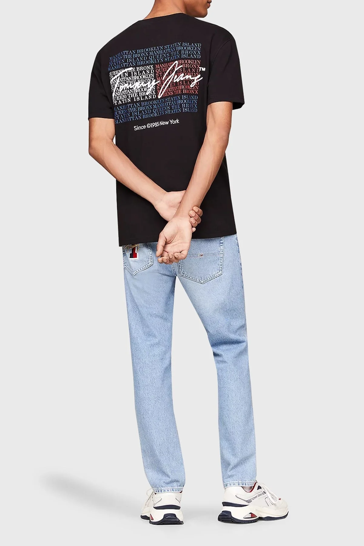 Tommy Jeans Pamuklu Bisiklet Yaka Erkek T Shirt DM0DM18518 BDS SİYAH - 3