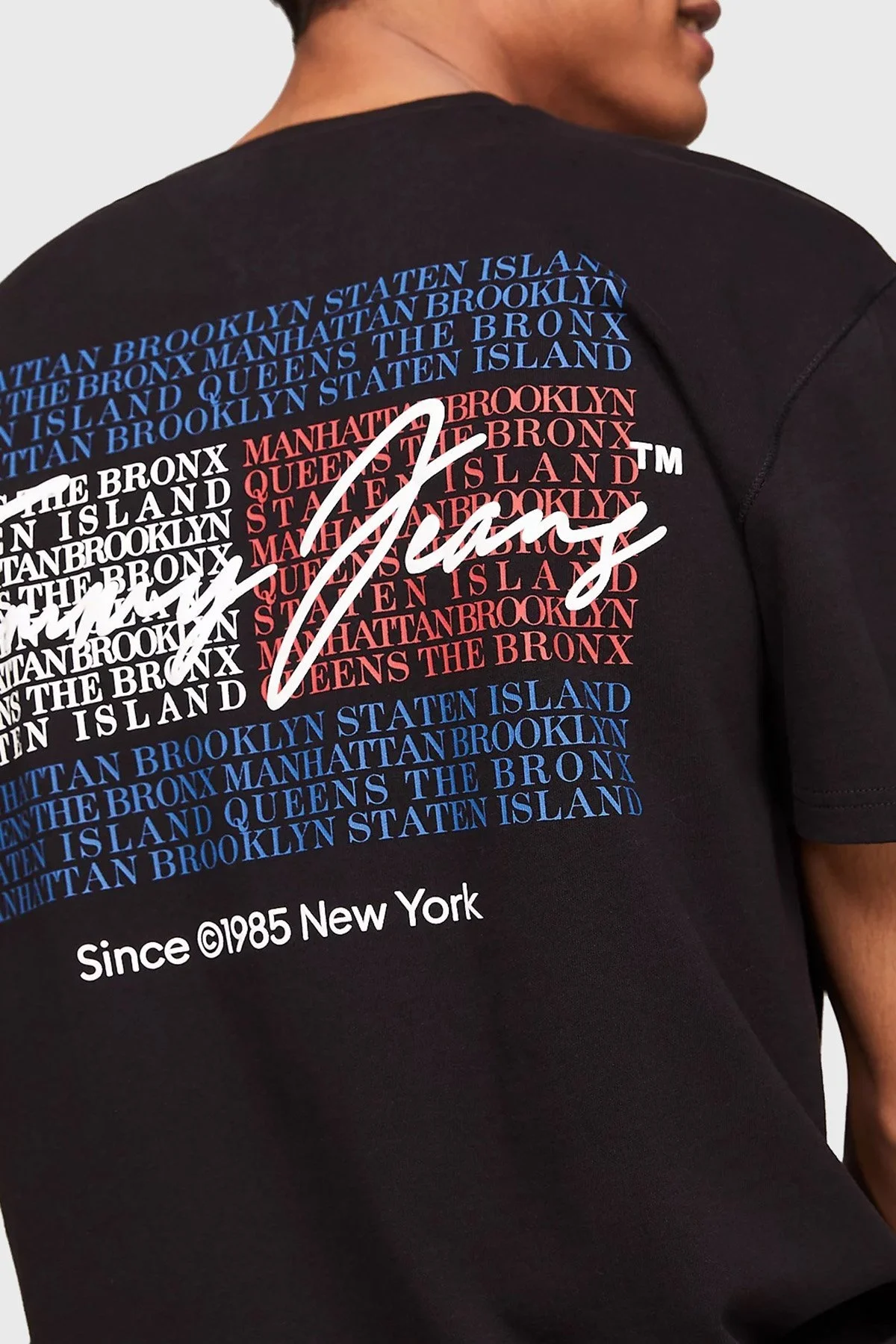 Tommy Jeans Pamuklu Bisiklet Yaka Erkek T Shirt DM0DM18518 BDS SİYAH - 4