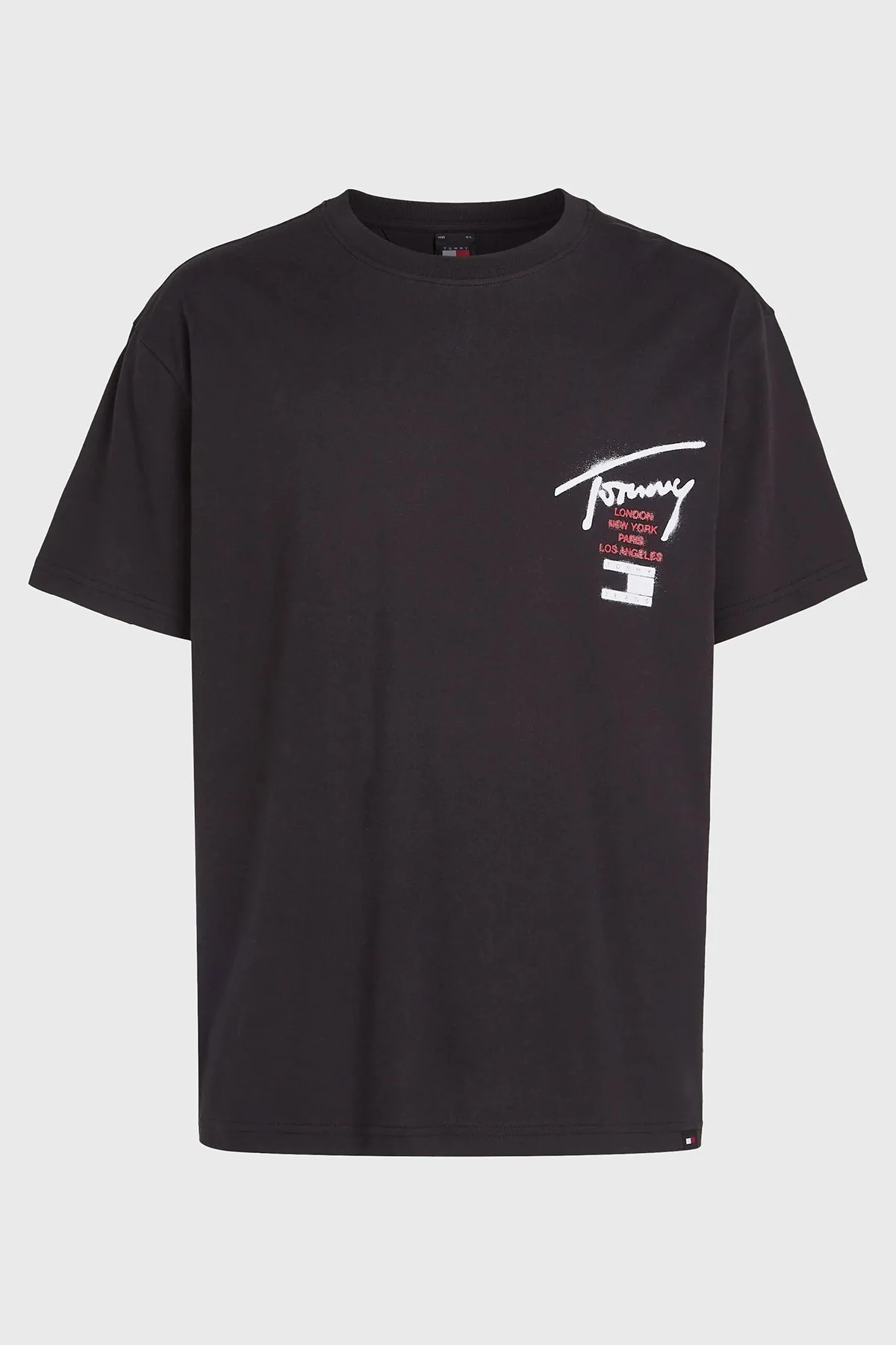 Tommy Jeans Pamuklu Bisiklet Yaka Erkek T Shirt DM0DM18529 BDS SİYAH - 5