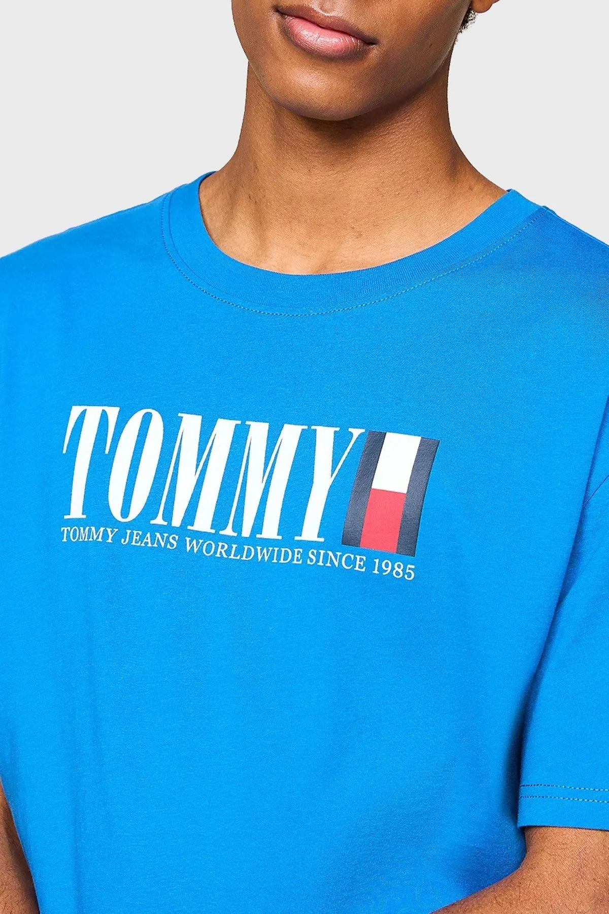 Tommy Jeans Pamuklu Bisiklet Yaka Erkek T Shirt DM0DM18533 C2T SAKS - 2