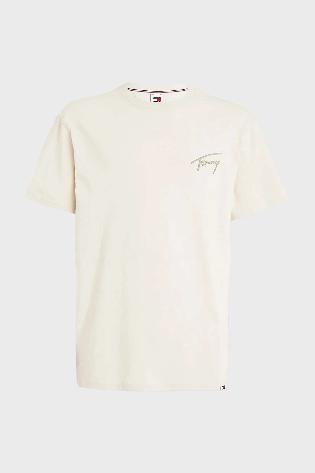 Tommy Jeans Pamuklu Bisiklet Yaka Regular Fit Erkek T Shirt DM0DM17994 ACG BEJ - 5