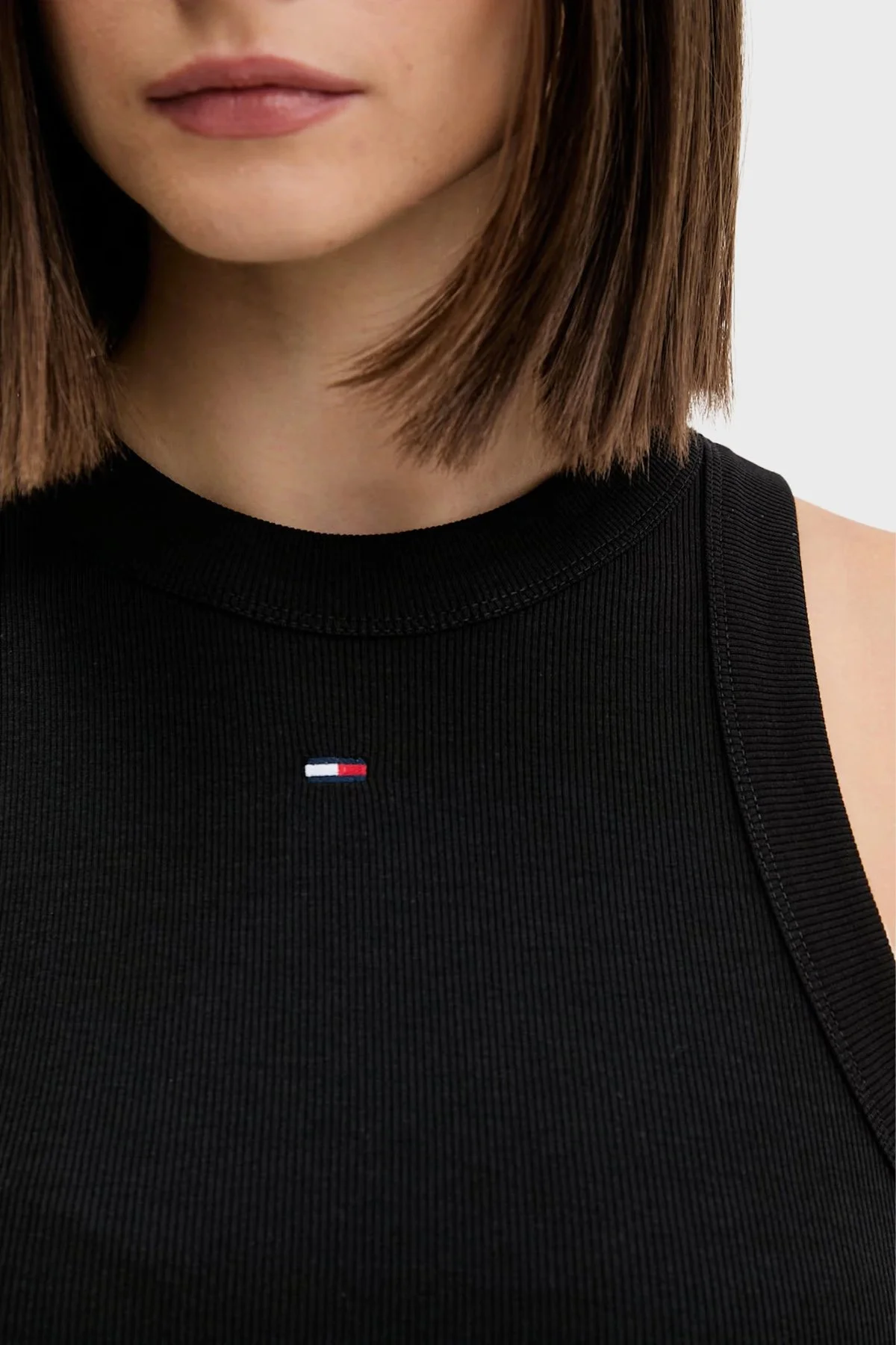 Tommy Jeans Pamuklu Comfort Fit Halter Yaka Kolsuz Midi Kadın Elbise DW0DW22593 BDS SİYAH - 5