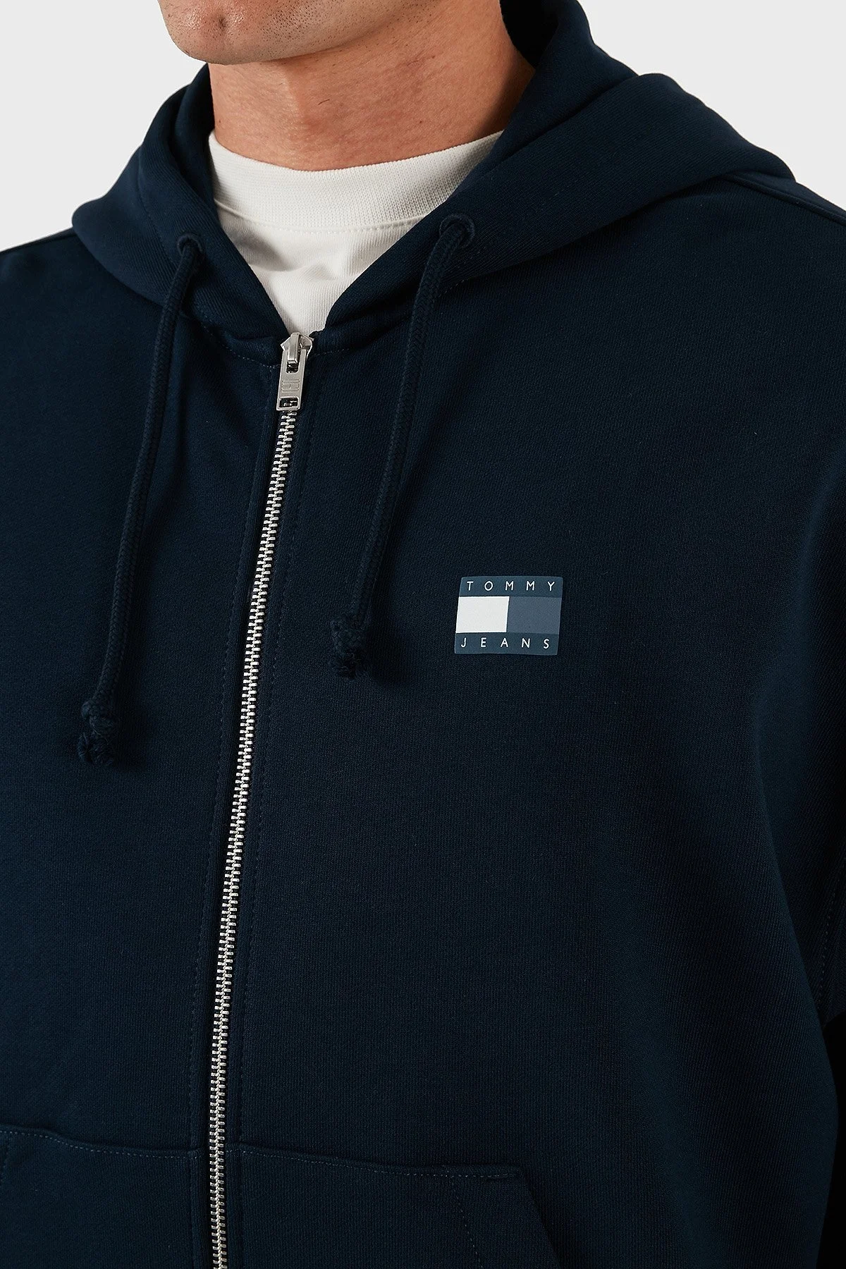 Tommy Jeans Pamuklu Comfort Fit Kapüşonlu Fermuarlı Logolu Erkek Sweat DM0DM21626 C1G LACİVERT - 6