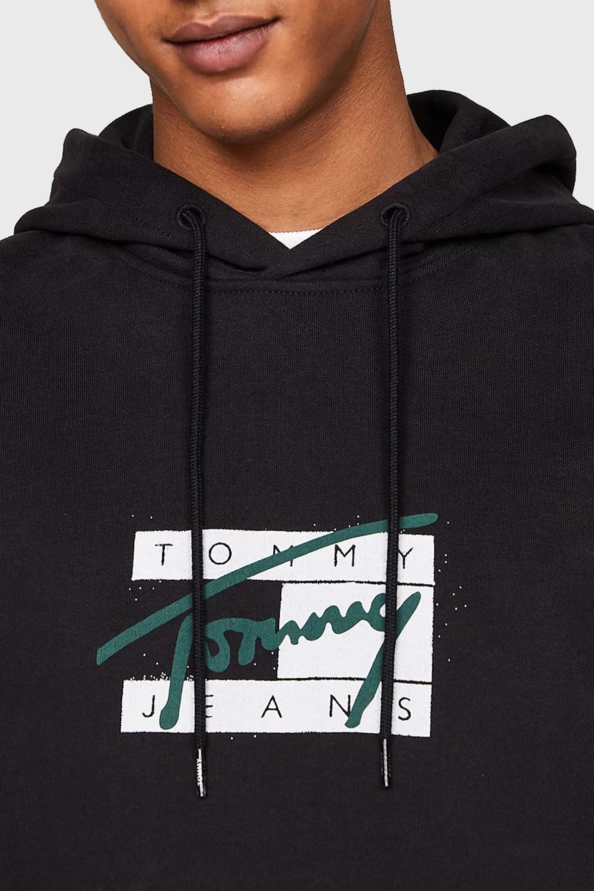 Tommy Jeans Pamuklu Kapüşonlu Erkek Sweat DM0DM20170 BDS SİYAH - 2