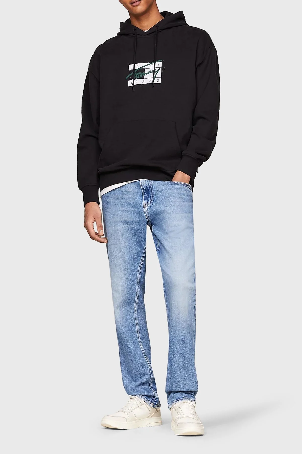 Tommy Jeans Pamuklu Kapüşonlu Erkek Sweat DM0DM20170 BDS SİYAH - 4