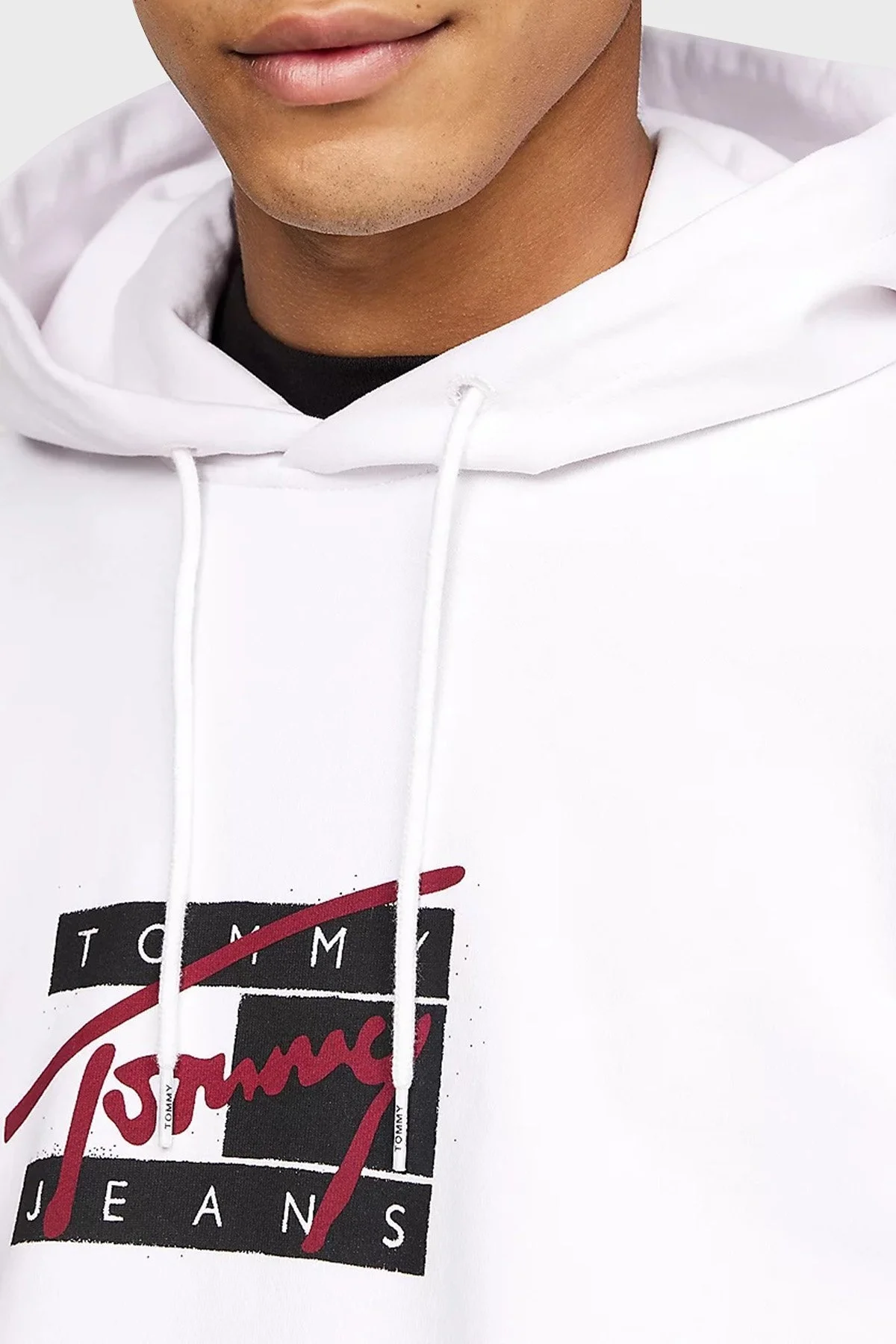 Tommy Jeans Pamuklu Kapüşonlu Erkek Sweat DM0DM20170 YBR BEYAZ - 2