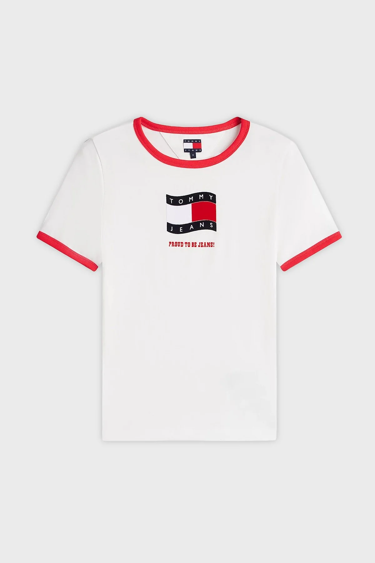 Tommy Jeans Pamuklu Logo Baskılı Regular Fit Bisiket Yaka Kadın T Shirt DW0DW22306 YBL BEYAZ - 5