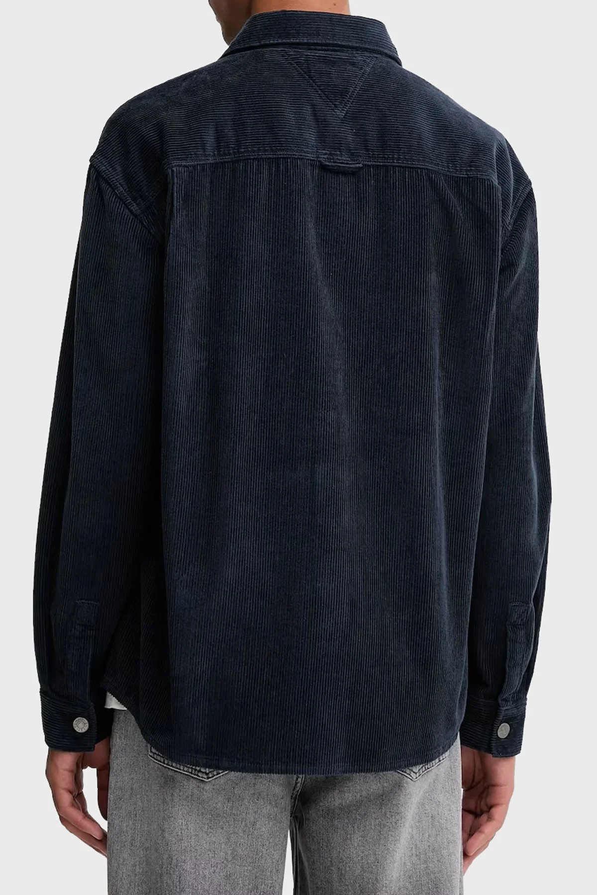 Tommy Jeans Pamuklu Loose Fit Uzun Kollu Kadife Erkek Gömlek DM0DM22016 C1G LACİVERT - 3