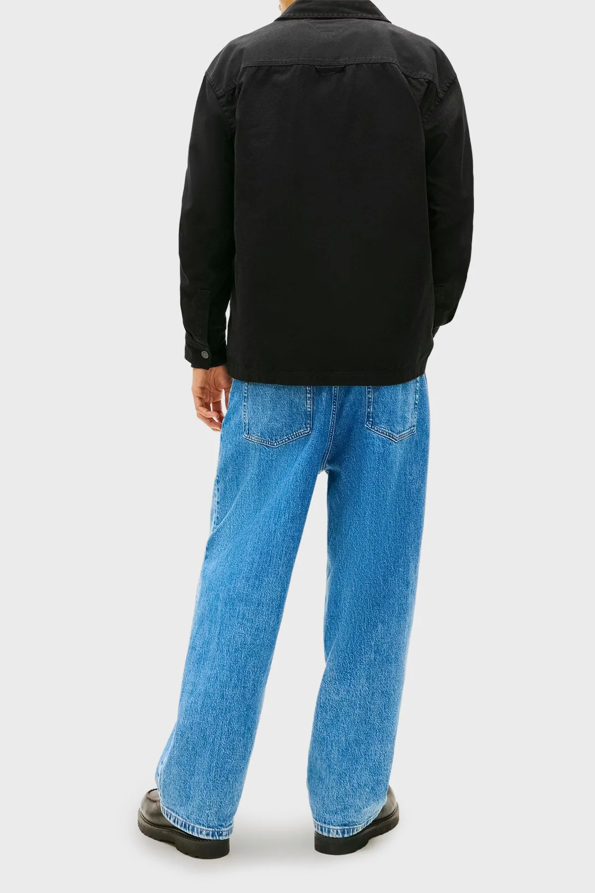 Tommy Jeans Pamuklu Oversize Fit Logolu Uzun Kollu Erkek Gömlek DM0DM20236 BDS SİYAH - 3