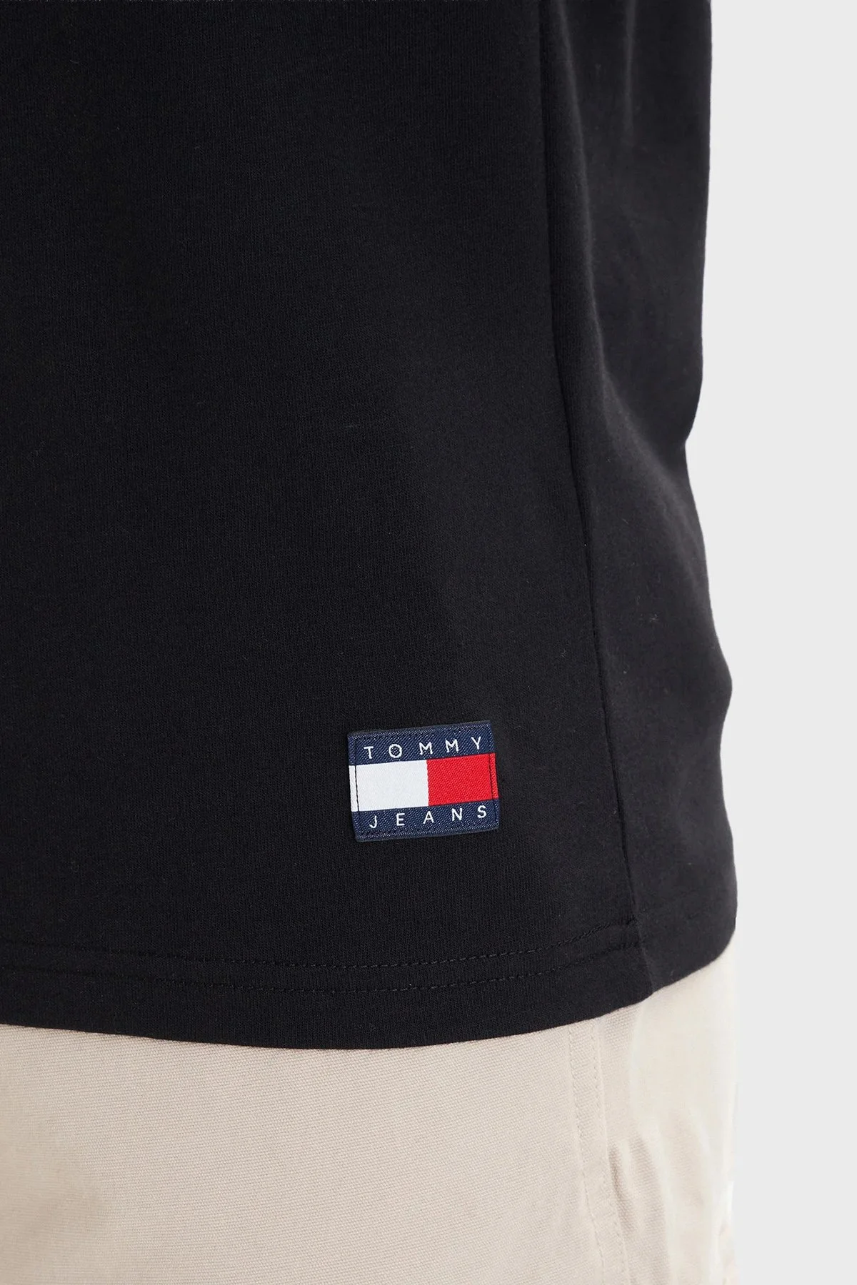 Tommy Jeans Pamuklu Regular Fit Baskılı Bisiklet Yaka Erkek T Shirt DM0DM22551 BDS SİYAH - 5