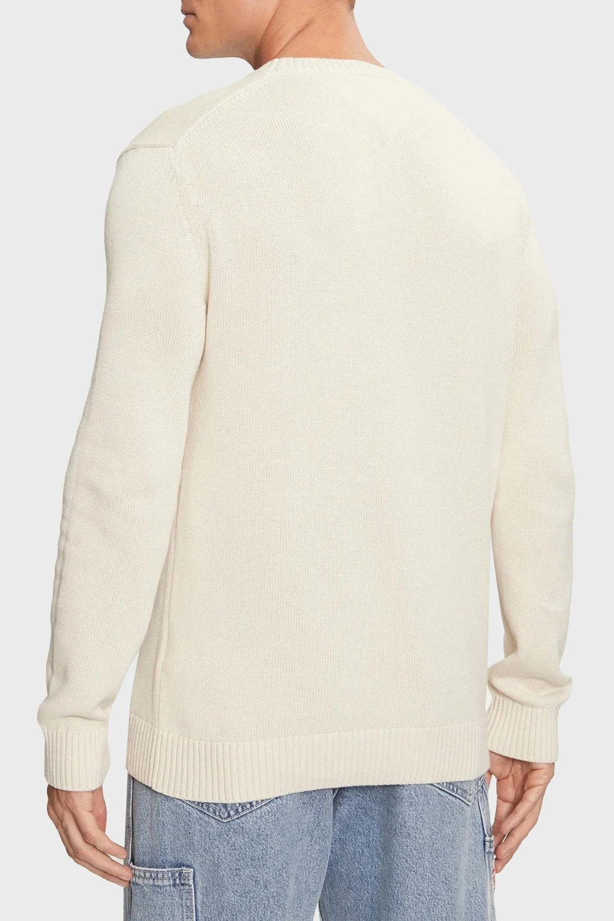 Tommy Jeans Pamuklu Regular Fit Bisiklet Yaka Erkek Kazak DM0DM18370 ACG BEJ - 3