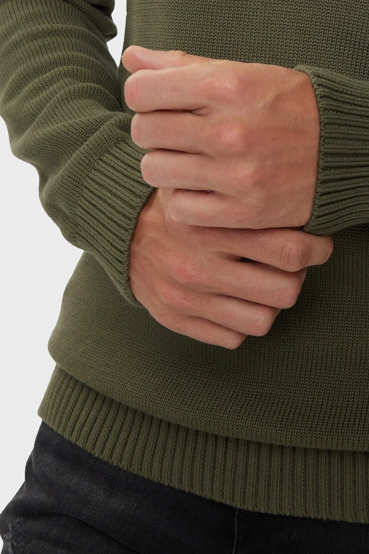 Tommy Jeans Pamuklu Regular Fit Bisiklet Yaka Erkek Kazak DM0DM18370 M12 YEŞİL - 5