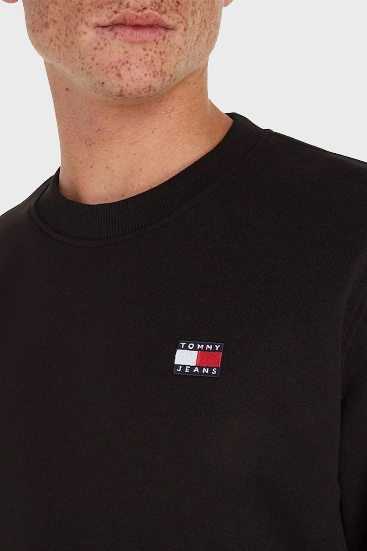 Tommy Jeans Pamuklu Regular Fit Bisiklet Yaka Erkek Sweat DM0DM17986 BDS SİYAH - 8