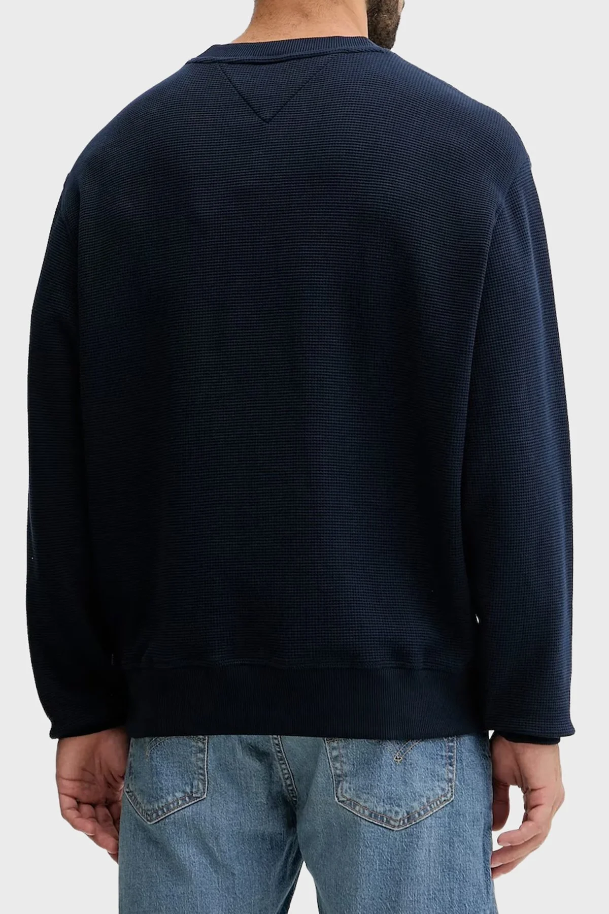 Tommy Jeans Pamuklu Regular Fit Bisiklet Yaka Erkek Sweat DM0DM21622 C1G LACİVERT - 2