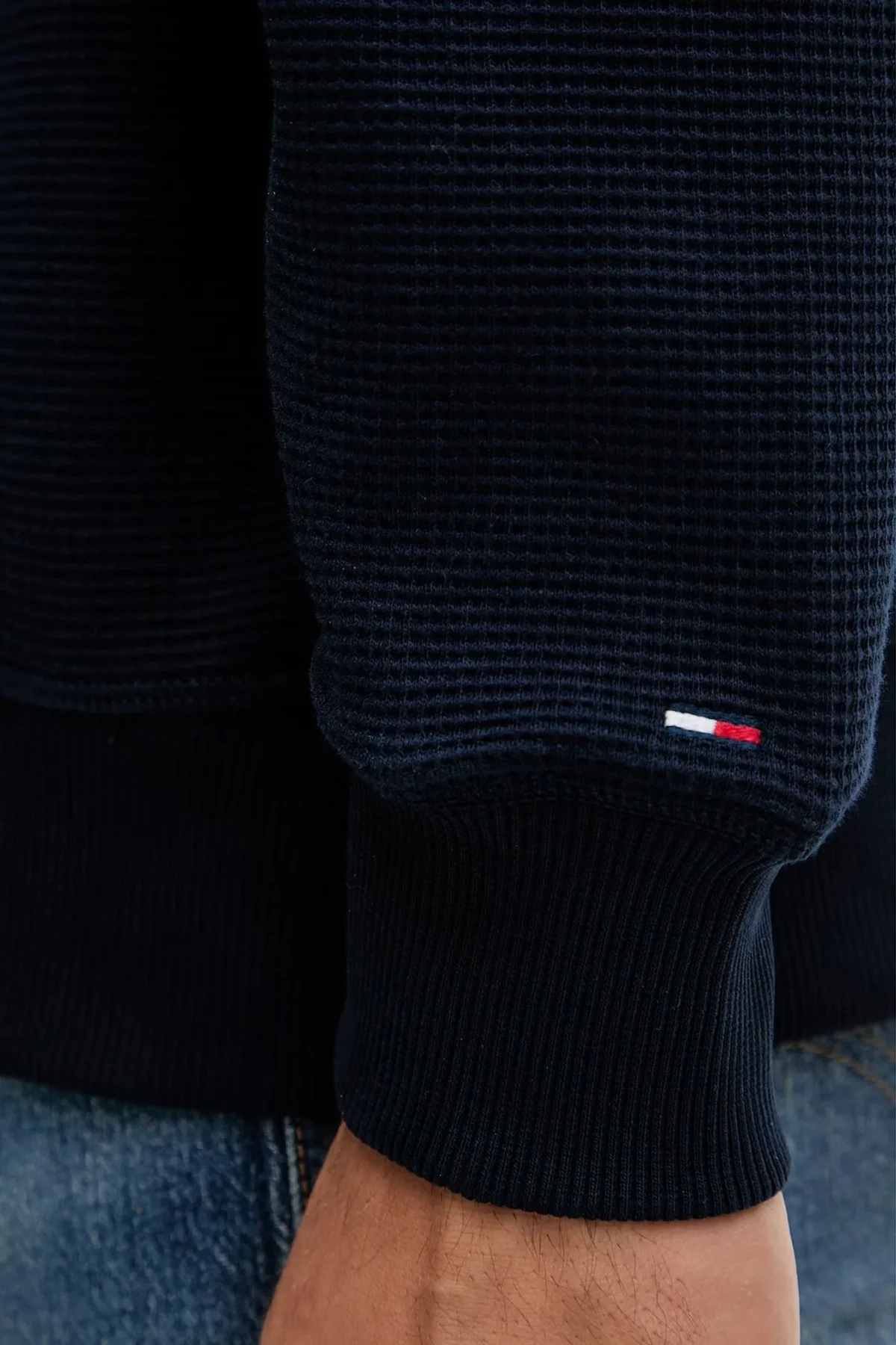 Tommy Jeans Pamuklu Regular Fit Bisiklet Yaka Erkek Sweat DM0DM21622 C1G LACİVERT - 4