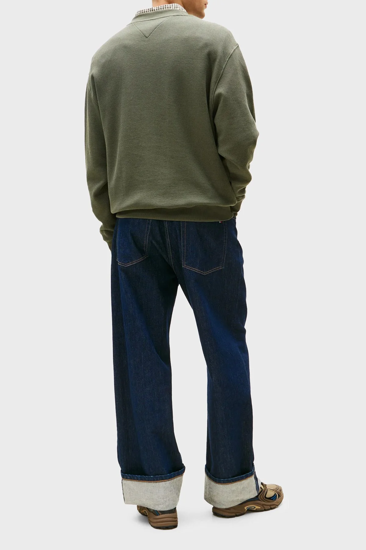 Tommy Jeans Pamuklu Regular Fit Bisiklet Yaka Erkek Sweat DM0DM21622 MRH KOYU YEŞİL - 3