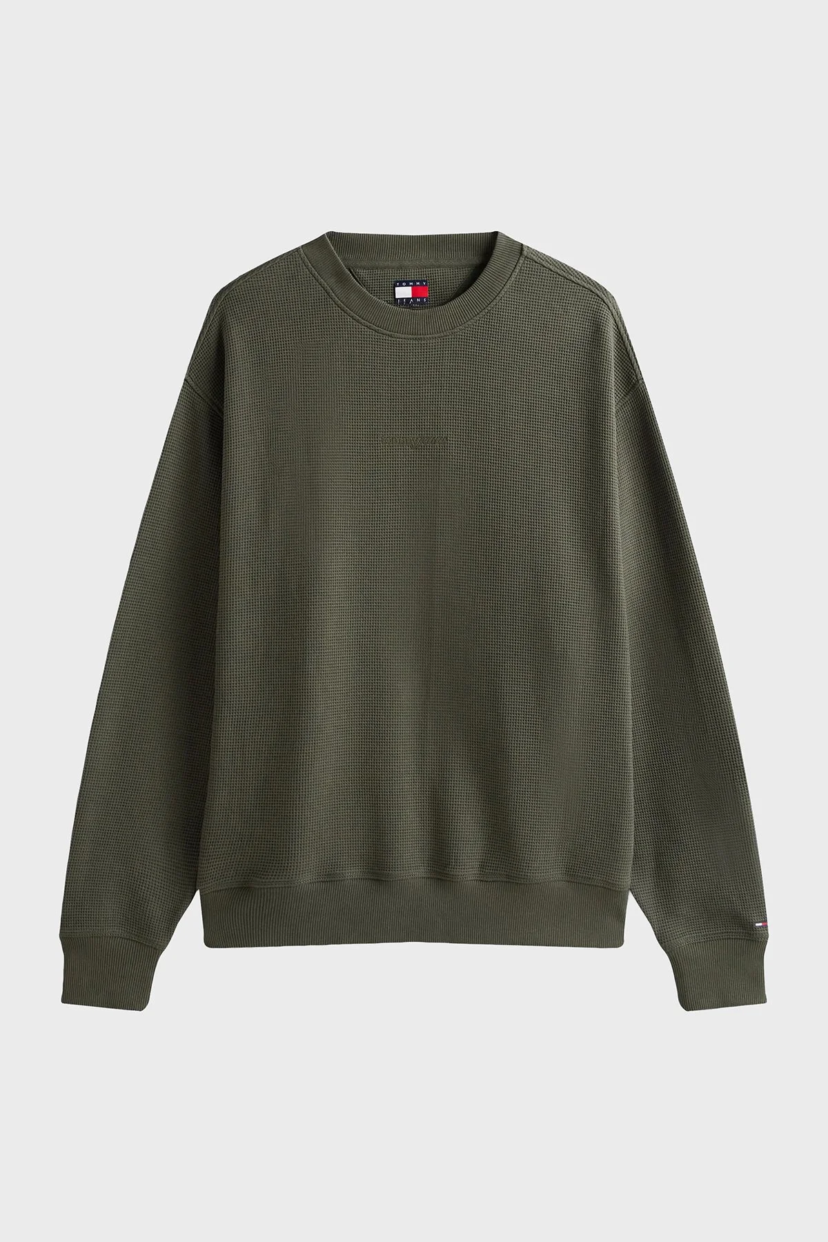 Tommy Jeans Pamuklu Regular Fit Bisiklet Yaka Erkek Sweat DM0DM21622 MRH KOYU YEŞİL - 5