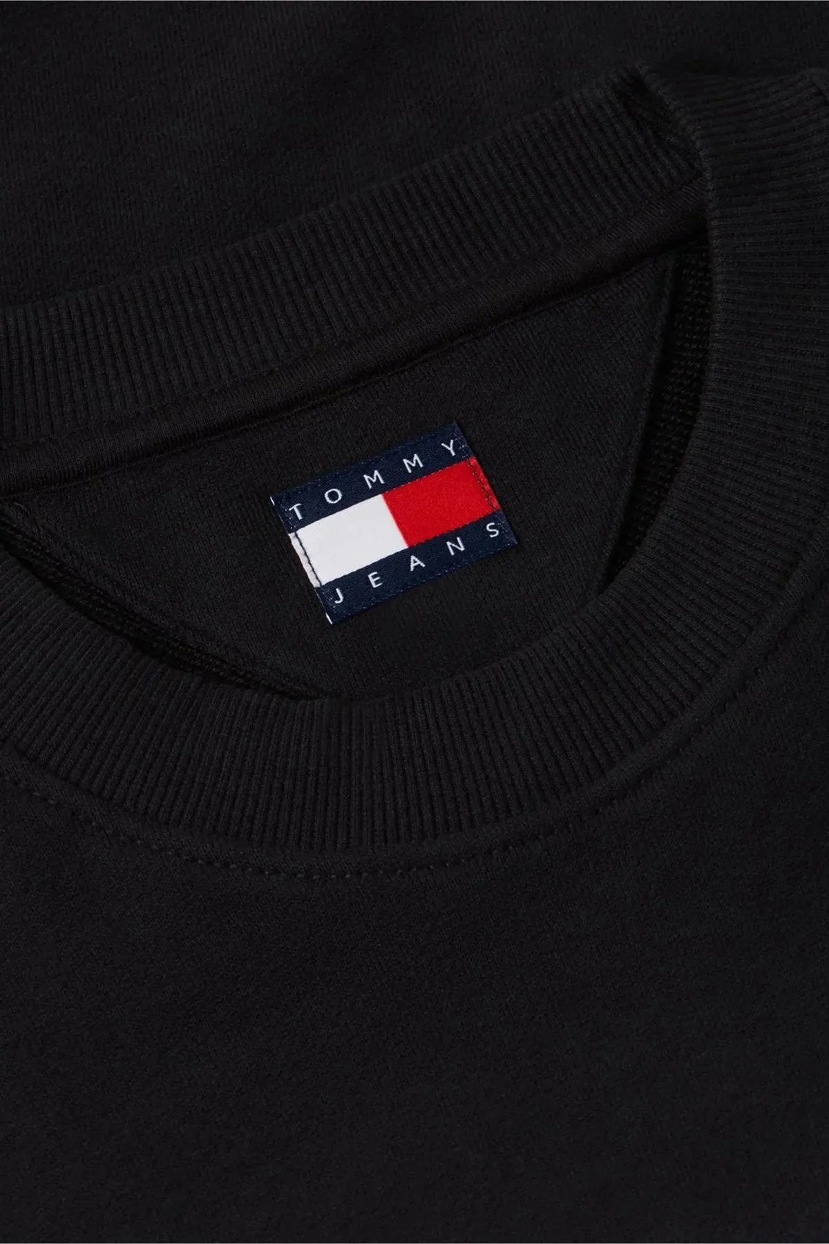 Tommy Jeans Pamuklu Regular Fit Bisiklet Yaka Erkek Sweat DM0DM23392 BDS Siyah - 5