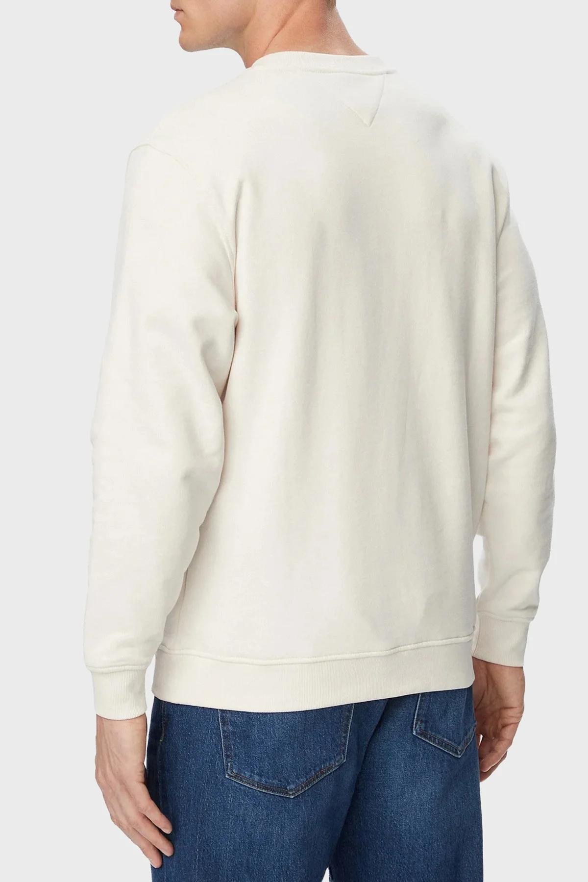 Tommy Jeans Pamuklu Regular Fit Bisiklet Yaka Erkek Sweat DM0DM23392 YBH Beyaz - 3