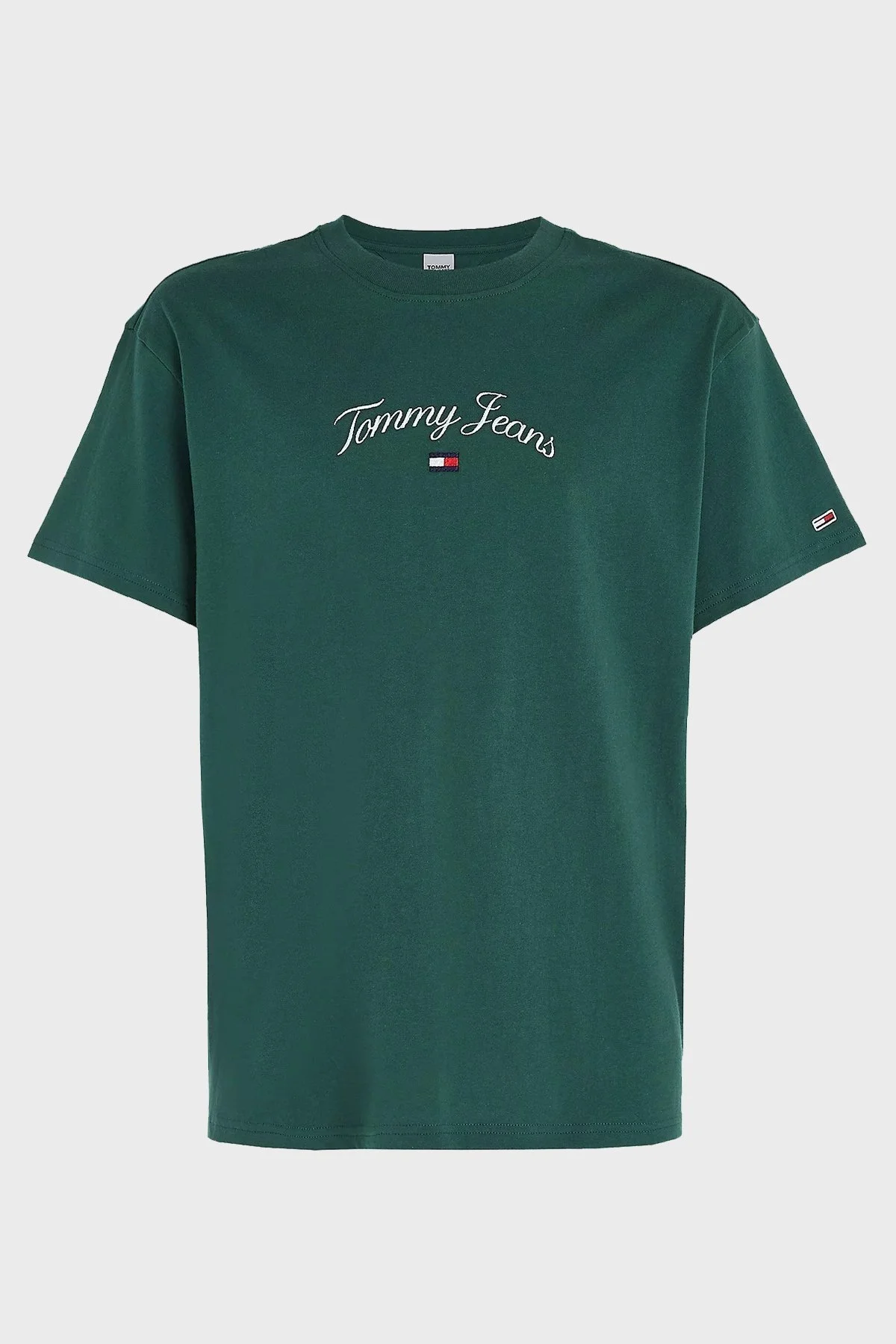 Tommy Jeans Pamuklu Regular Fit Bisiklet Yaka Erkek T Shirt DM0DM16835 L2M YEŞİL - 5