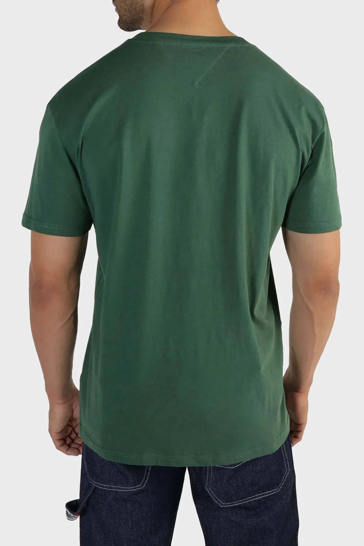 Tommy Jeans Pamuklu Regular Fit Bisiklet Yaka Erkek T Shirt DM0DM17993 L4L YEŞİL - 4