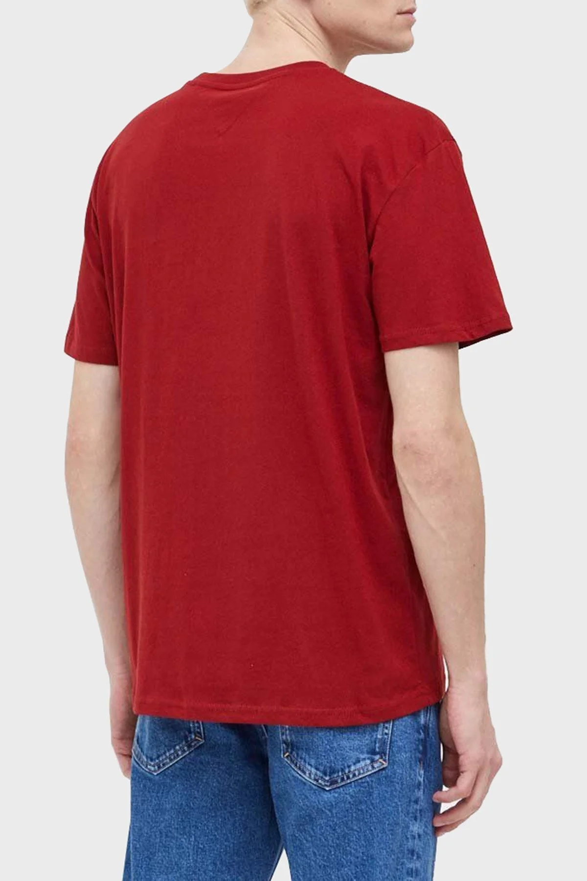 Tommy Jeans Pamuklu Regular Fit Bisiklet Yaka Erkek T Shirt DM0DM17993 XMO KIRMIZI - 3