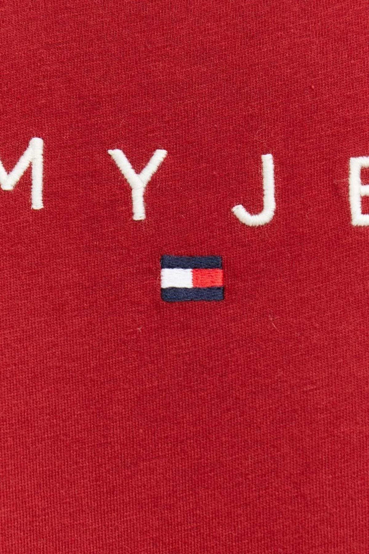 Tommy Jeans Pamuklu Regular Fit Bisiklet Yaka Erkek T Shirt DM0DM17993 XMO KIRMIZI - 4