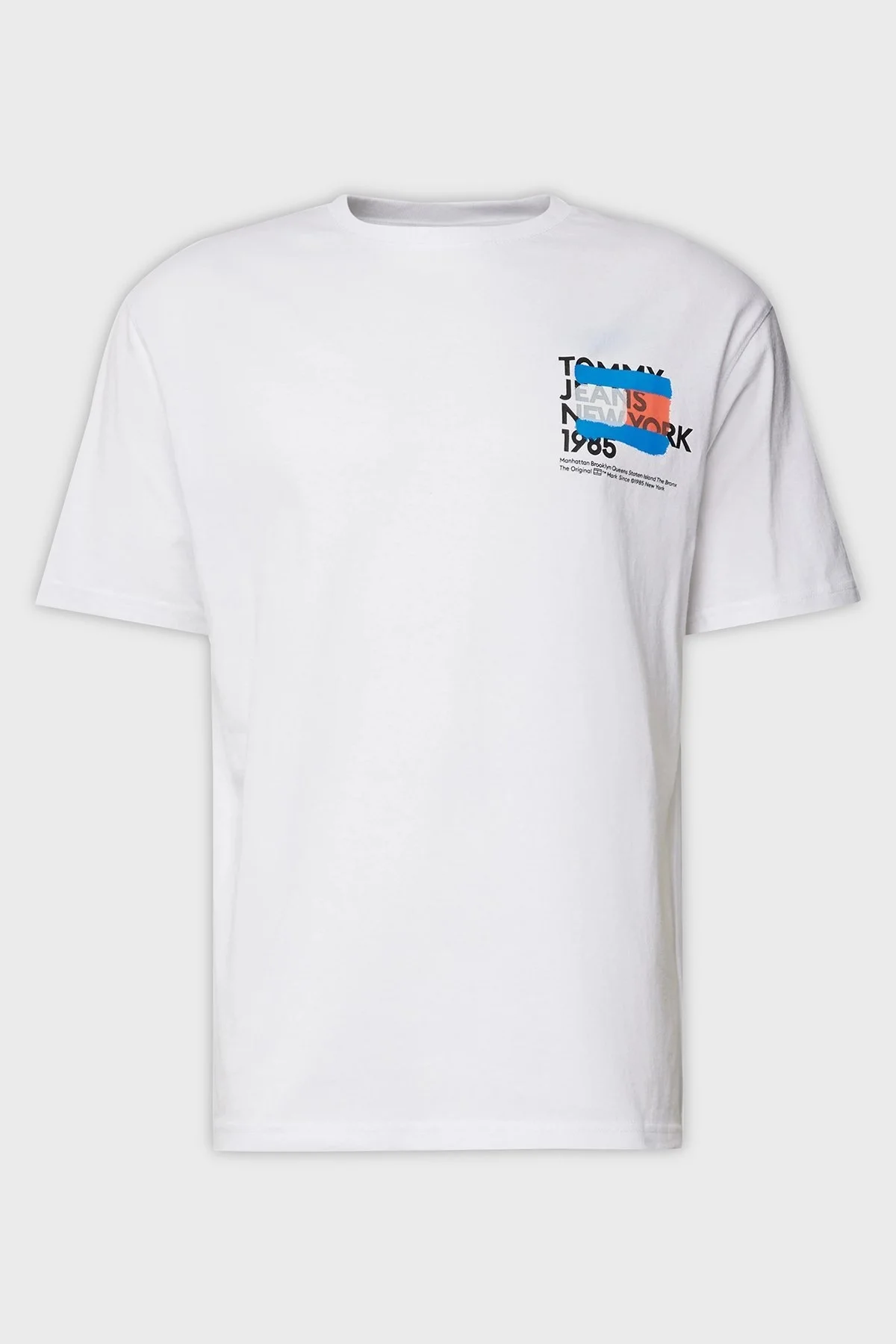 Tommy Jeans Pamuklu Regular Fit Bisiklet Yaka Erkek T Shirt DM0DM18271 YBR BEYAZ - 5