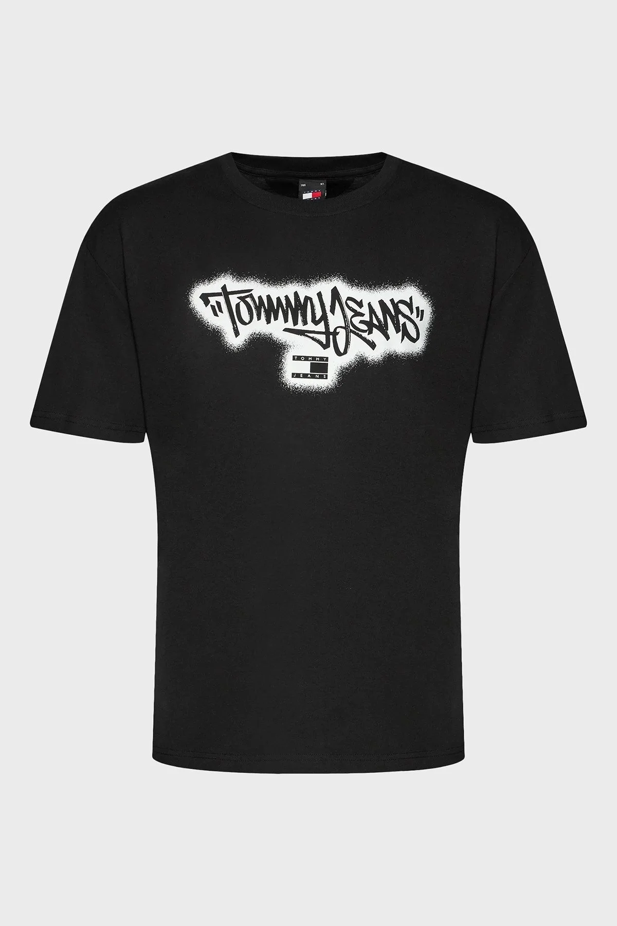 Tommy Jeans Pamuklu Regular Fit Bisiklet Yaka Erkek T Shirt DM0DM18272 BDS SİYAH - 1