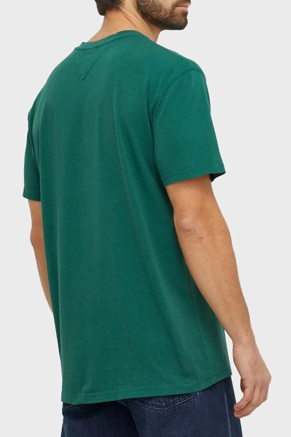 Tommy Jeans Pamuklu Regular Fit Bisiklet Yaka Erkek T Shirt DM0DM18275 L4L YEŞİL - 3