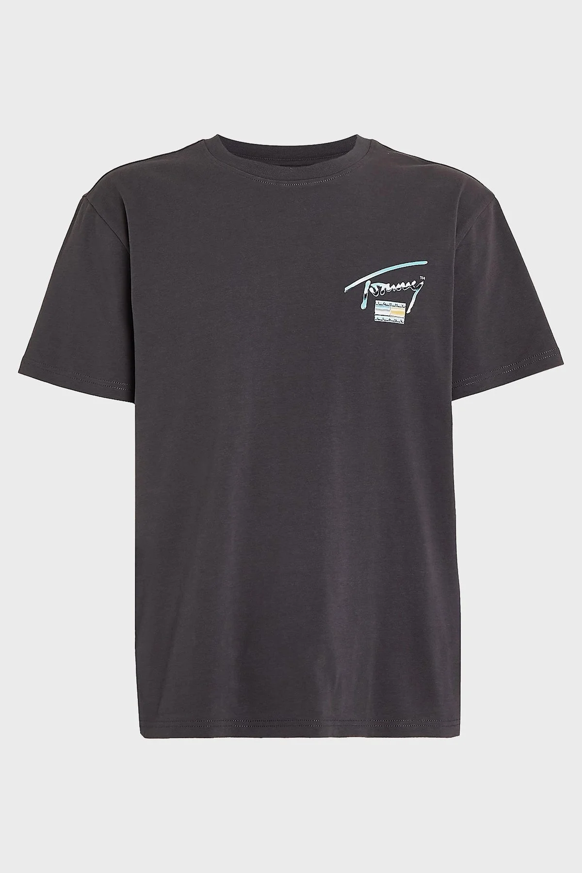 Tommy Jeans Pamuklu Regular Fit Bisiklet Yaka Erkek T Shirt DM0DM18283 PUB KOYU GRİ - 4